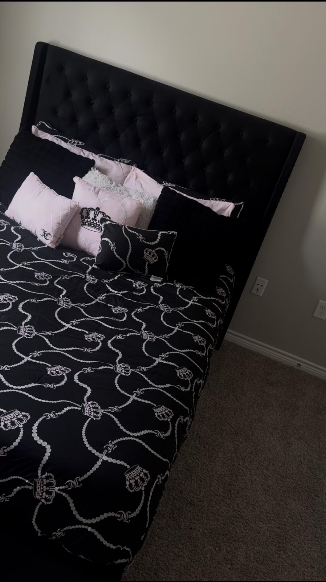 Queen Upholstered Bed Frame, 55.4'' Tall Headboard with Wingback customer photo 2