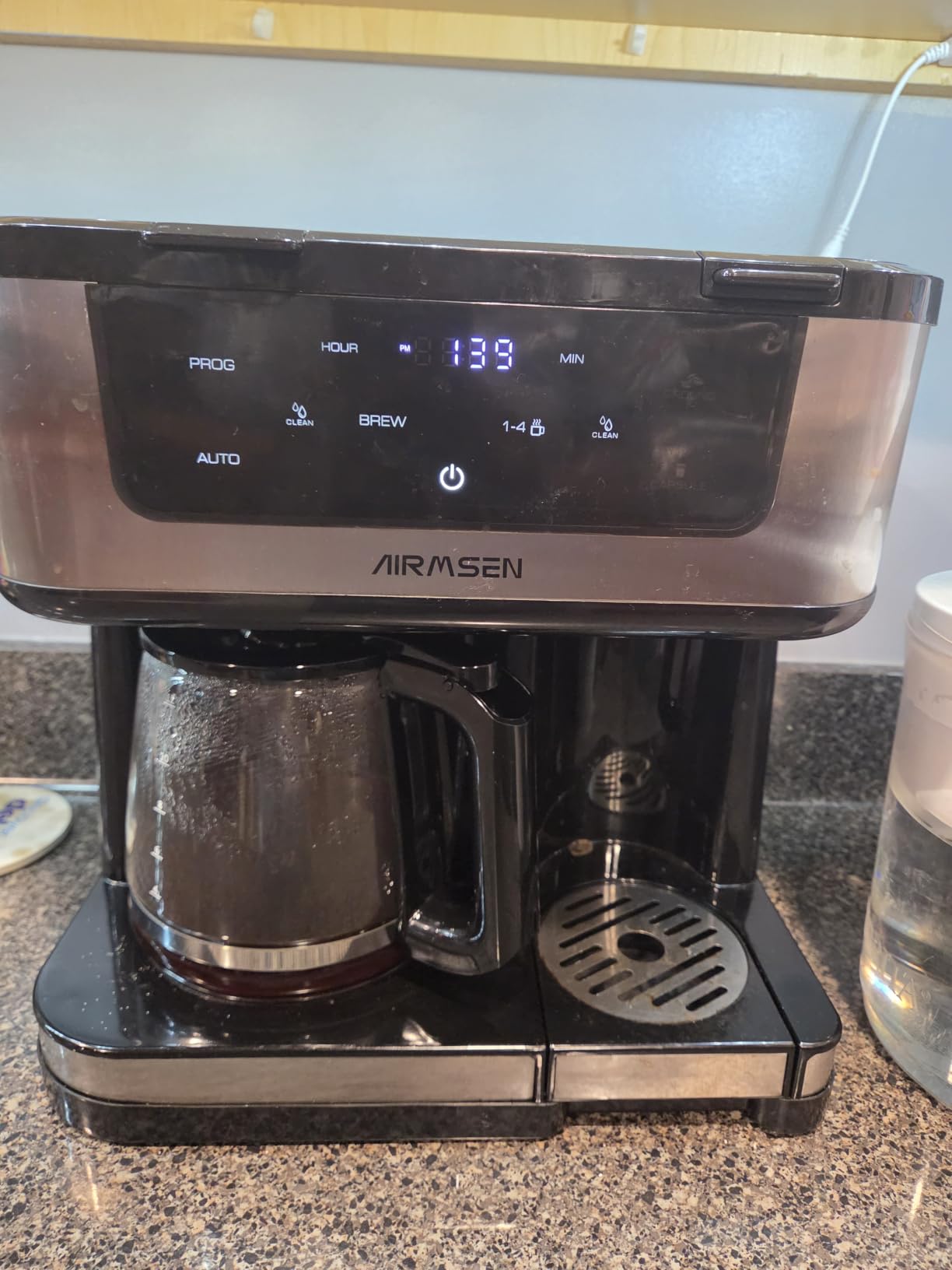 AIRMSEN 12-Cup Programmable Dual Coffee Maker – Single Serve Machine for K-Cup Pods & Ground, 1000W Fast Brew, Delay Start, 2H Keep Warm, Touchscreen, 60oz Tank, Glass Carafe – Home & Office customer photo 1