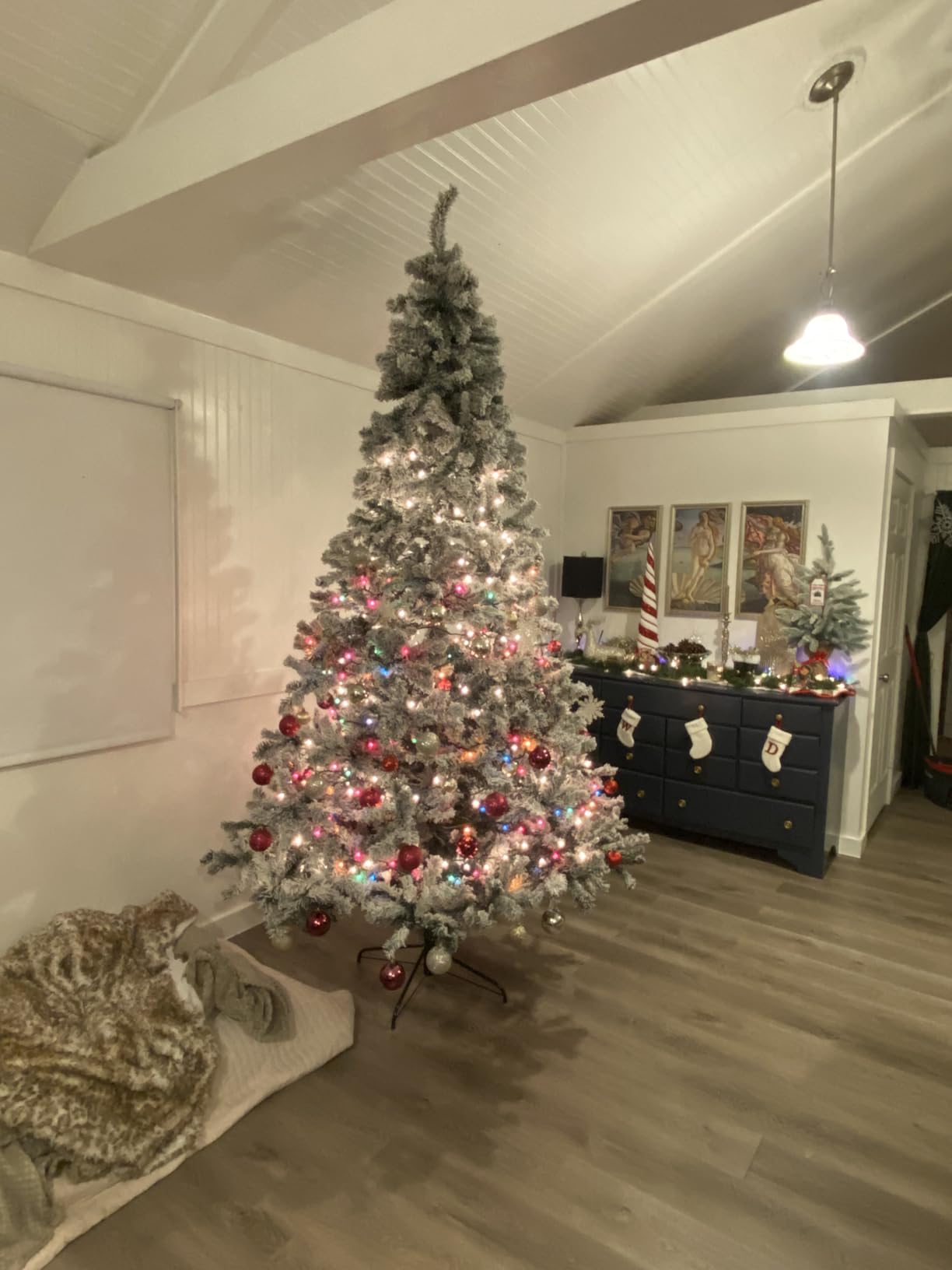COSTWAY 4 FT Pre-lit Christmas Tree, Artificial Holiday Xmas Tree customer photo 1