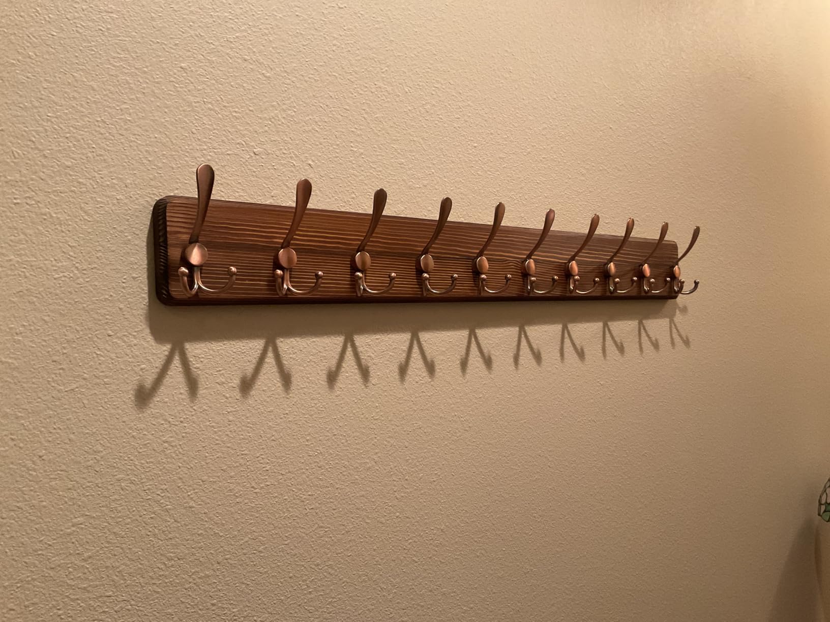SKOLOO Creations White Solid Wood Wall Mounted Coat Rack, 5 Hooks, 16-7/8