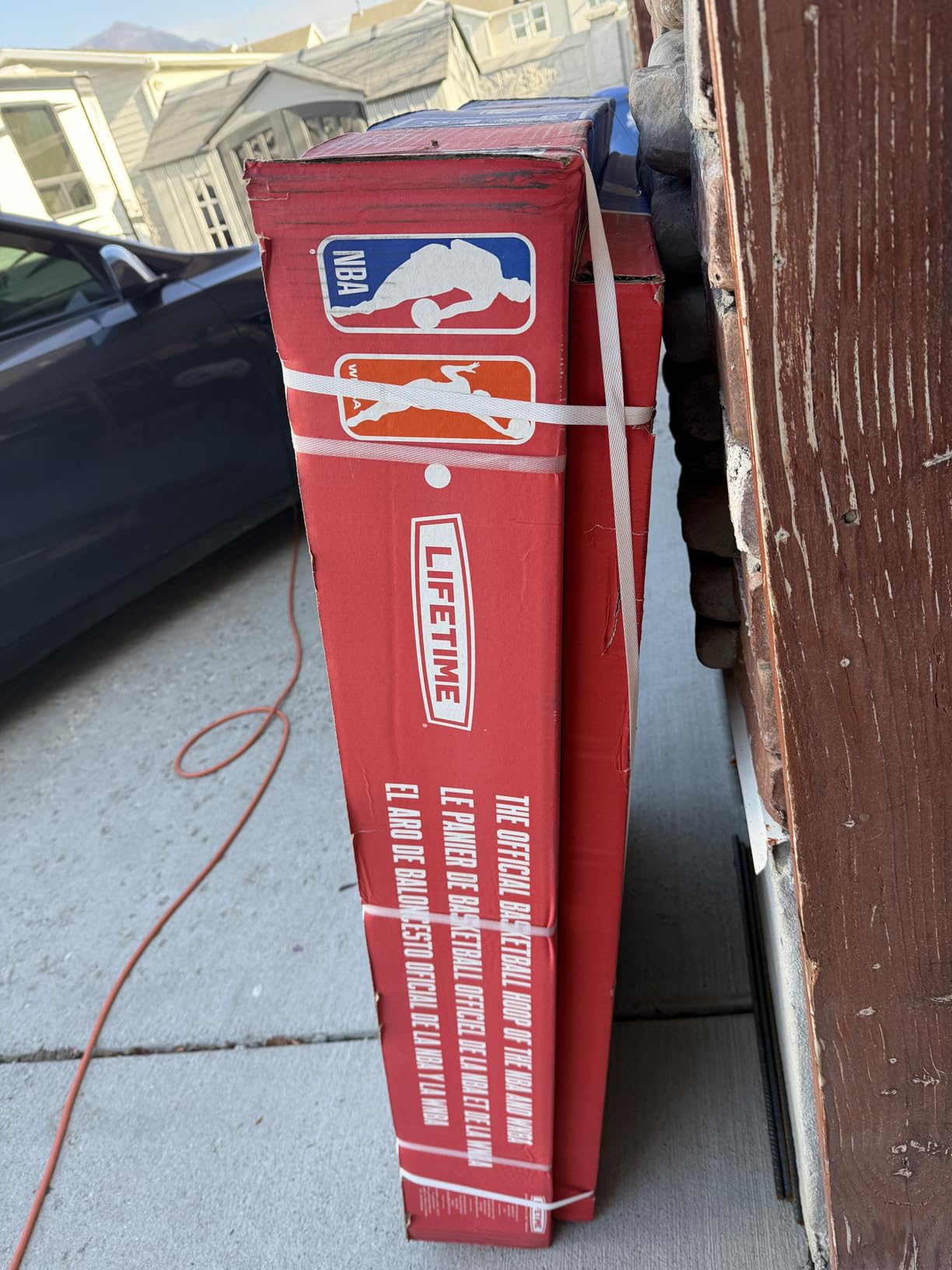 Lifetime NBA League Edition Portable Basketball Hoop, Adjustable Height 7.5-10 Ft, 44 Inch Shatterproof Polycarbonate Backboard, Steel Frame, Black/Clear customer photo 2