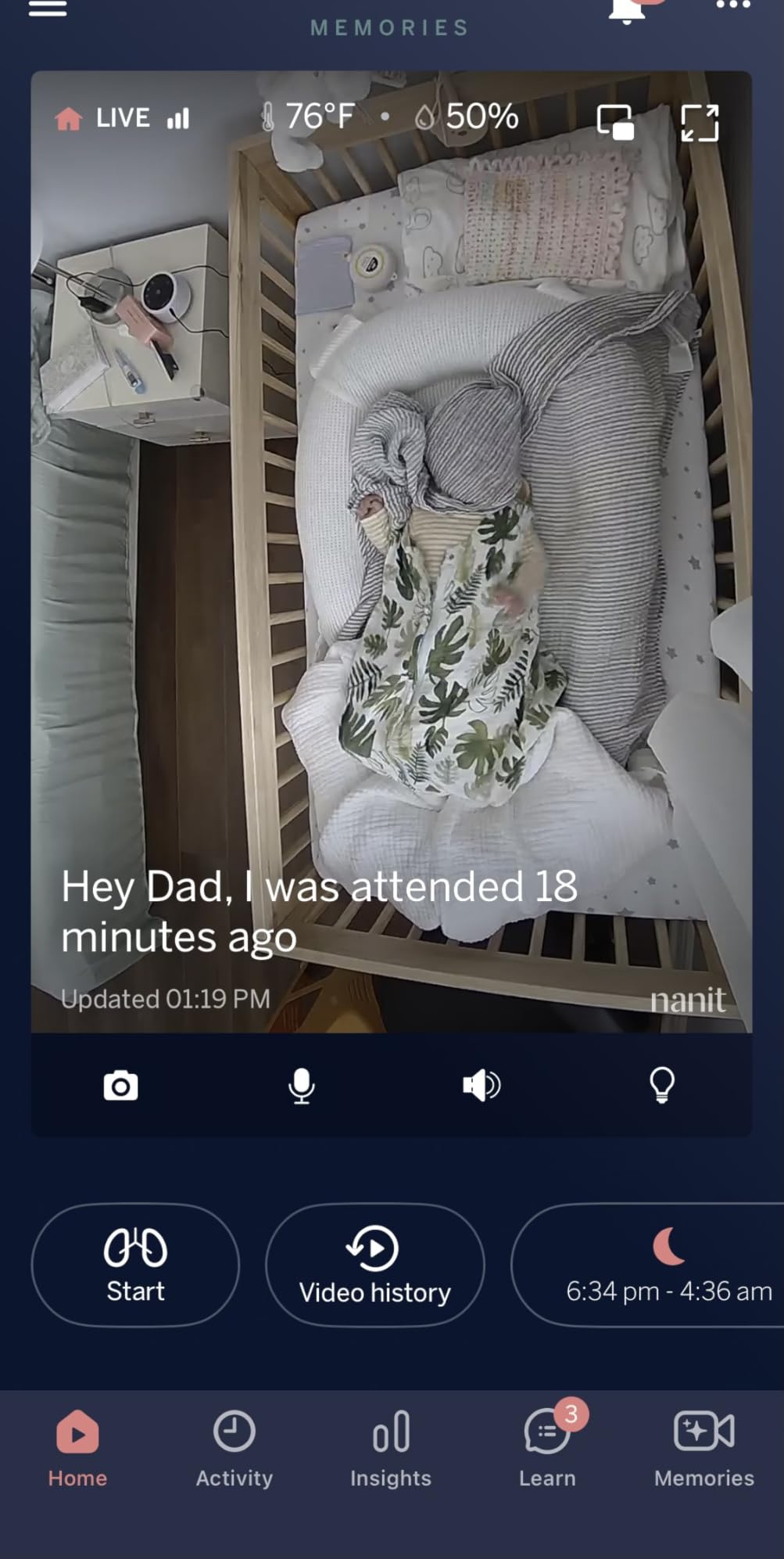 Nanit Smart Baby Video Monitor - Camera & Floor Stand - 1080p Wi-Fi Camera customer photo 2