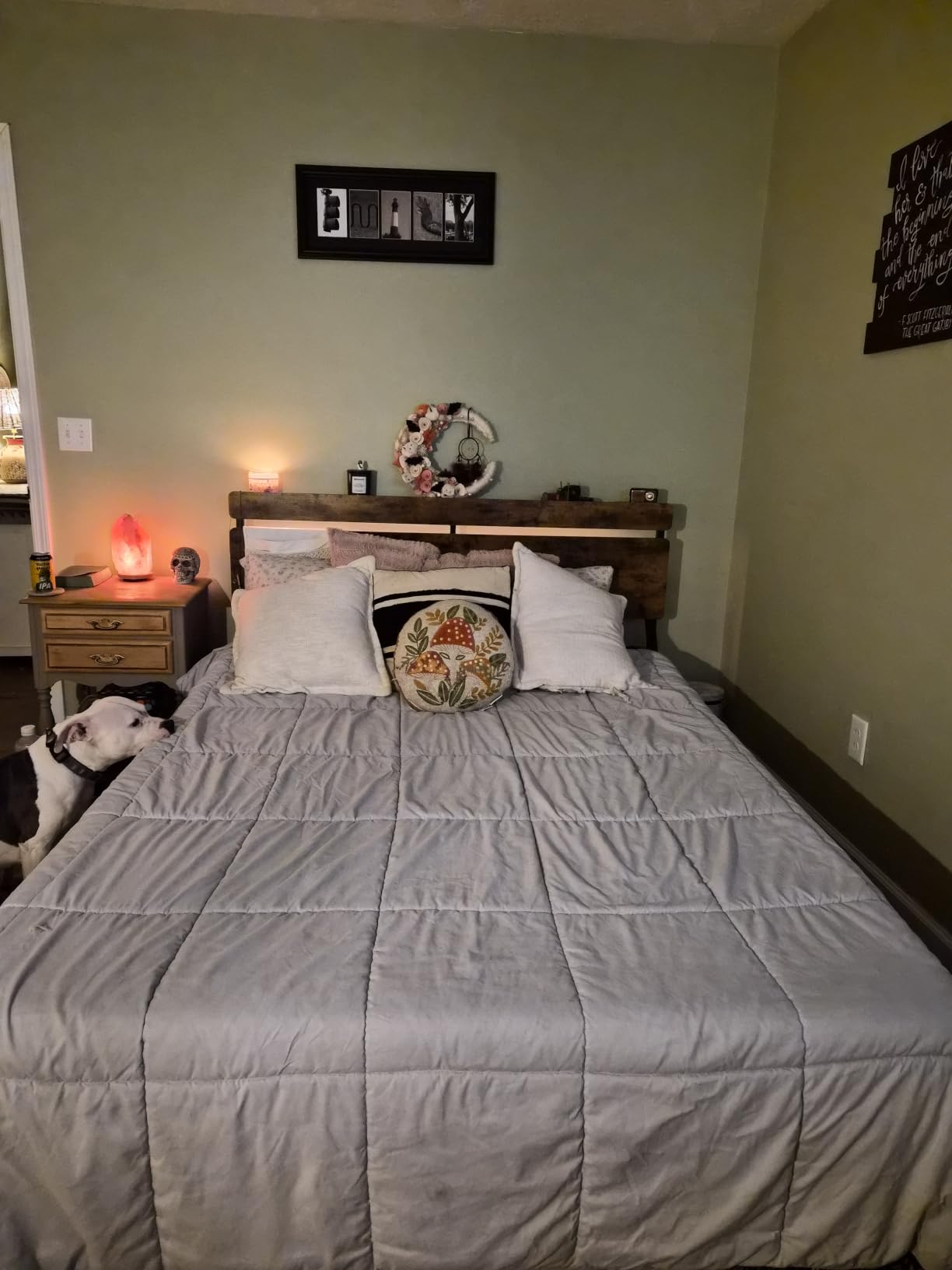 Forestell Queen Bed Frame with Wood Headboard,2 Storage Drawers & Shelf customer photo 2
