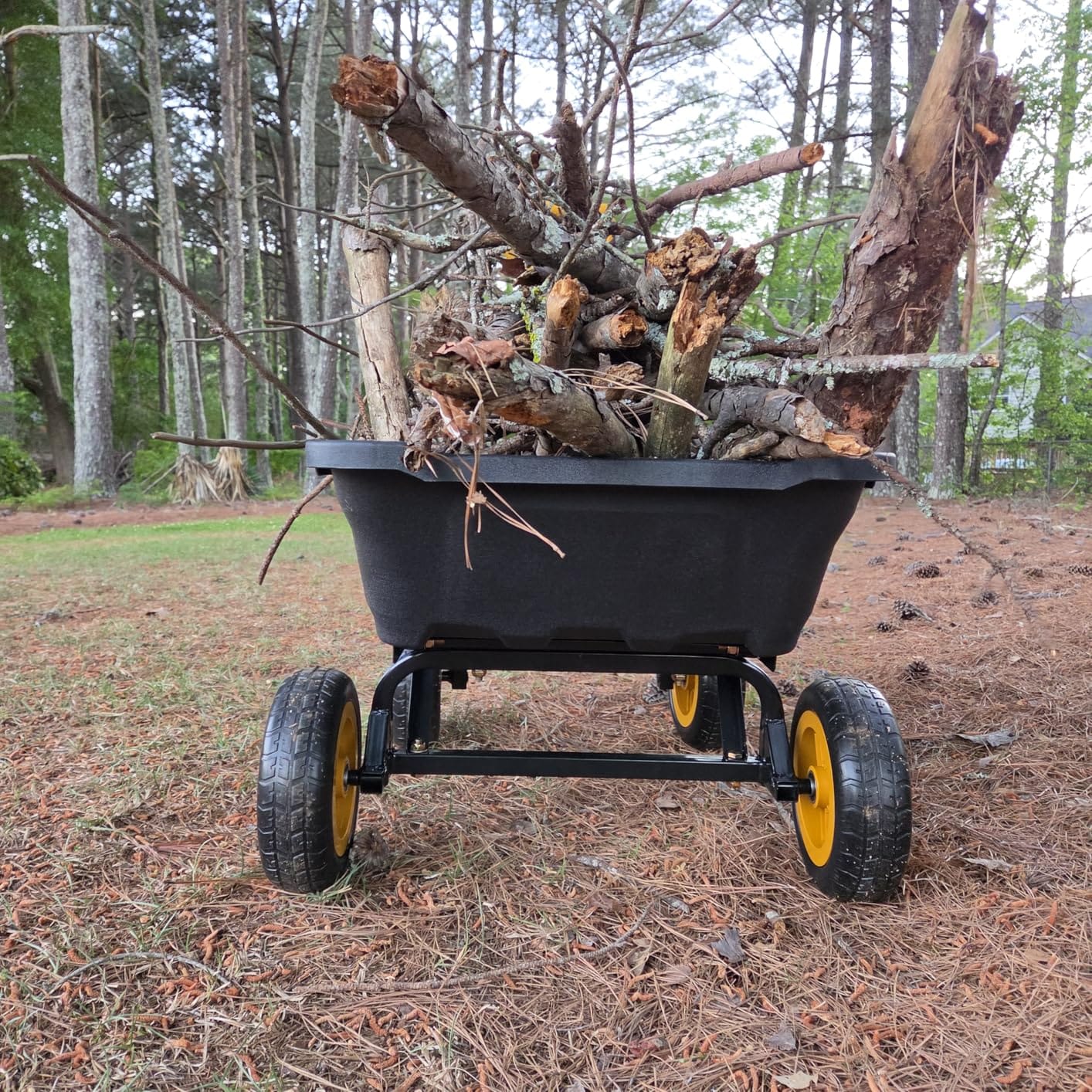 CAMMOO 10-in NO-Flat Tires 900lb Garden Dump Cart Wheelbarrow Garden Wagon customer photo 1