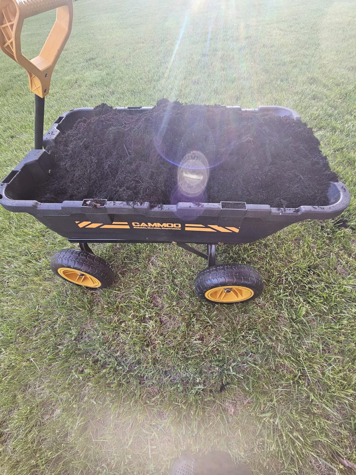 CAMMOO 10-in NO-Flat Tires 900lb Garden Dump Cart Wheelbarrow Garden Wagon customer photo 2