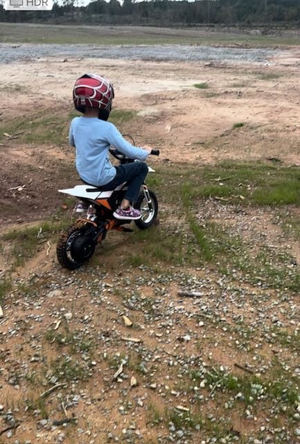 Blitzshark 36V 650W Kids Electric Dirt Bike Off-Road Motocross Ultra Powerful Motorcycle, with 17 MPH MAX Speed, Rubber Tire,Twist Grip Throttle, Dual Suspension & Brakes, Leather Seat, SRK-MC20 Pro customer photo 1