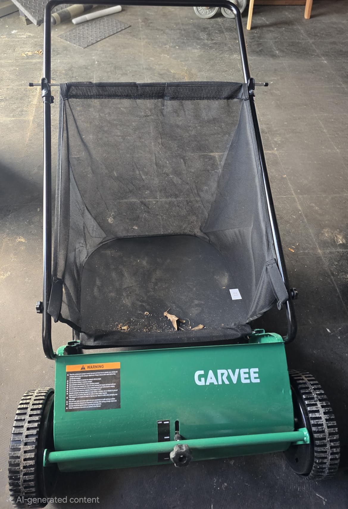 Garvee Push Lawn Sweeper,26-Inch Width Enhanced 4-Brush System with Large 7 cu. ft. Hopper Bag, Ideal for Yard and Garden Cleanup, Green customer photo 1