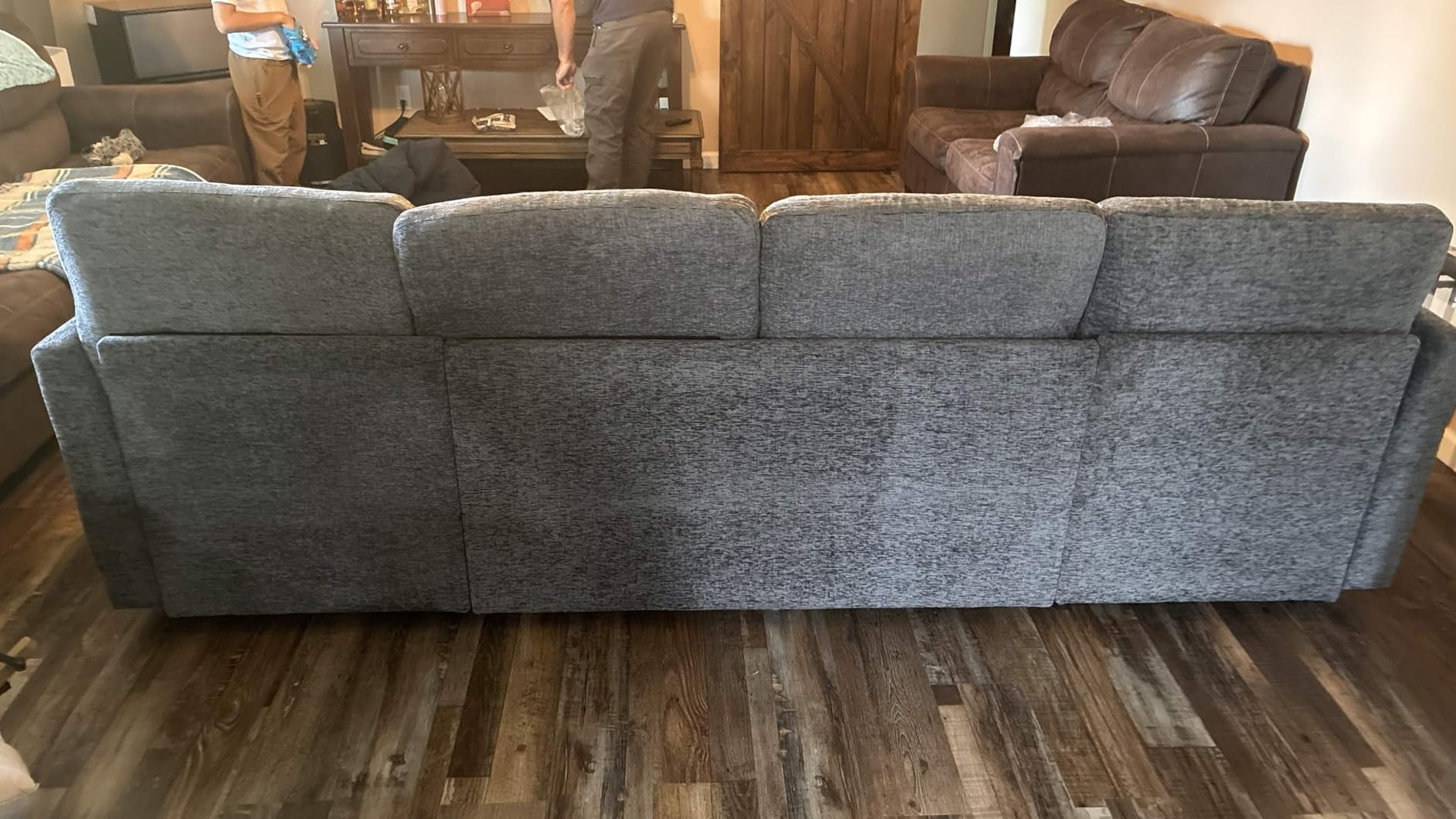 Huatean Home Oversized Sleeper Sofa Couch, Sectional Sofa Bed, Dark Grey customer photo 1