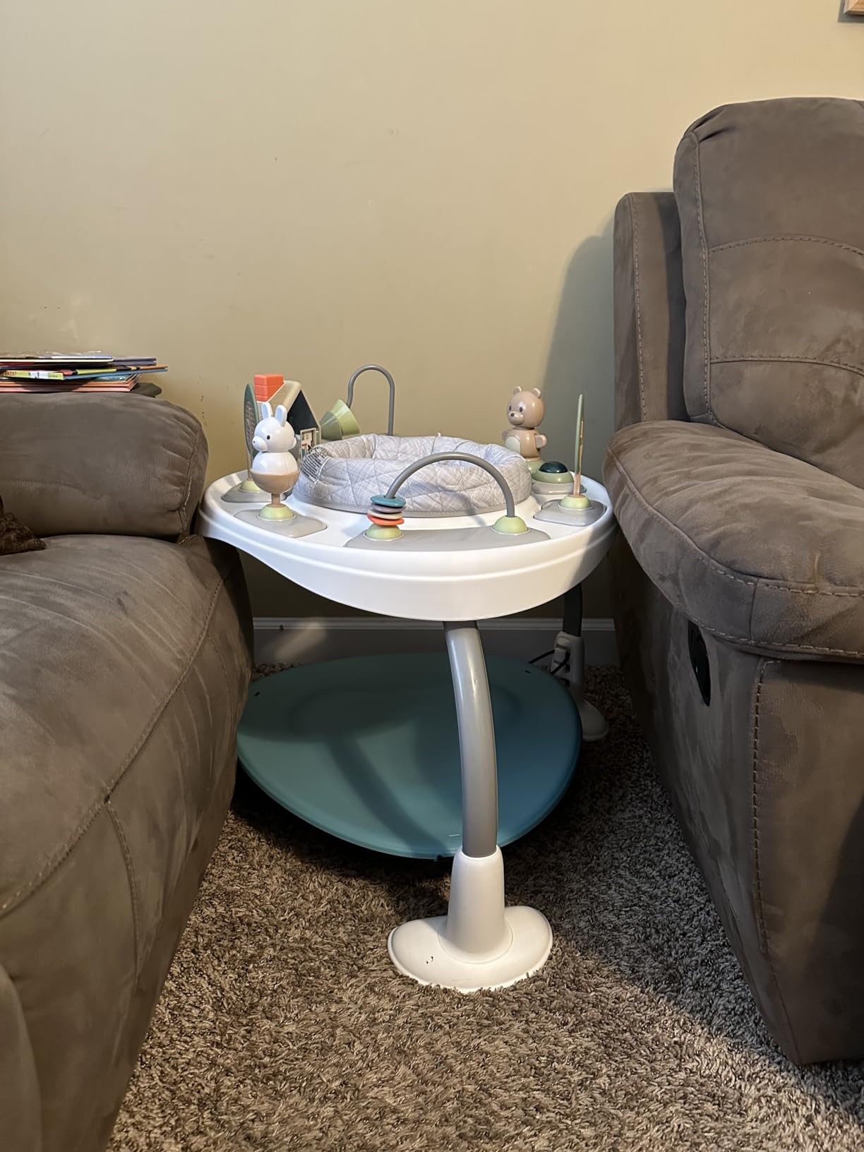 Ingenuity 3-in-1 Baby Jumper and Activity Center with Lights and Sounds – Converts to Toddler Play Table, 4 Adjustable Heights, Wood Legs, Ages 4 Months to 3 Years customer photo 1