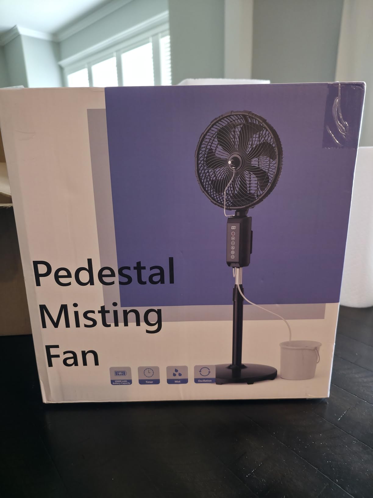 ATEngeus Outdoor Misting Fan 20000mAh Up to 21H Running Time, 12-Inch outdoor Oscillating Fan for Patios, 2 In 1 Pedestal & Tabletop Cooling Fan with Mister, Corded & Cordless, 7 Speeds, Remote, Timer customer photo 2
