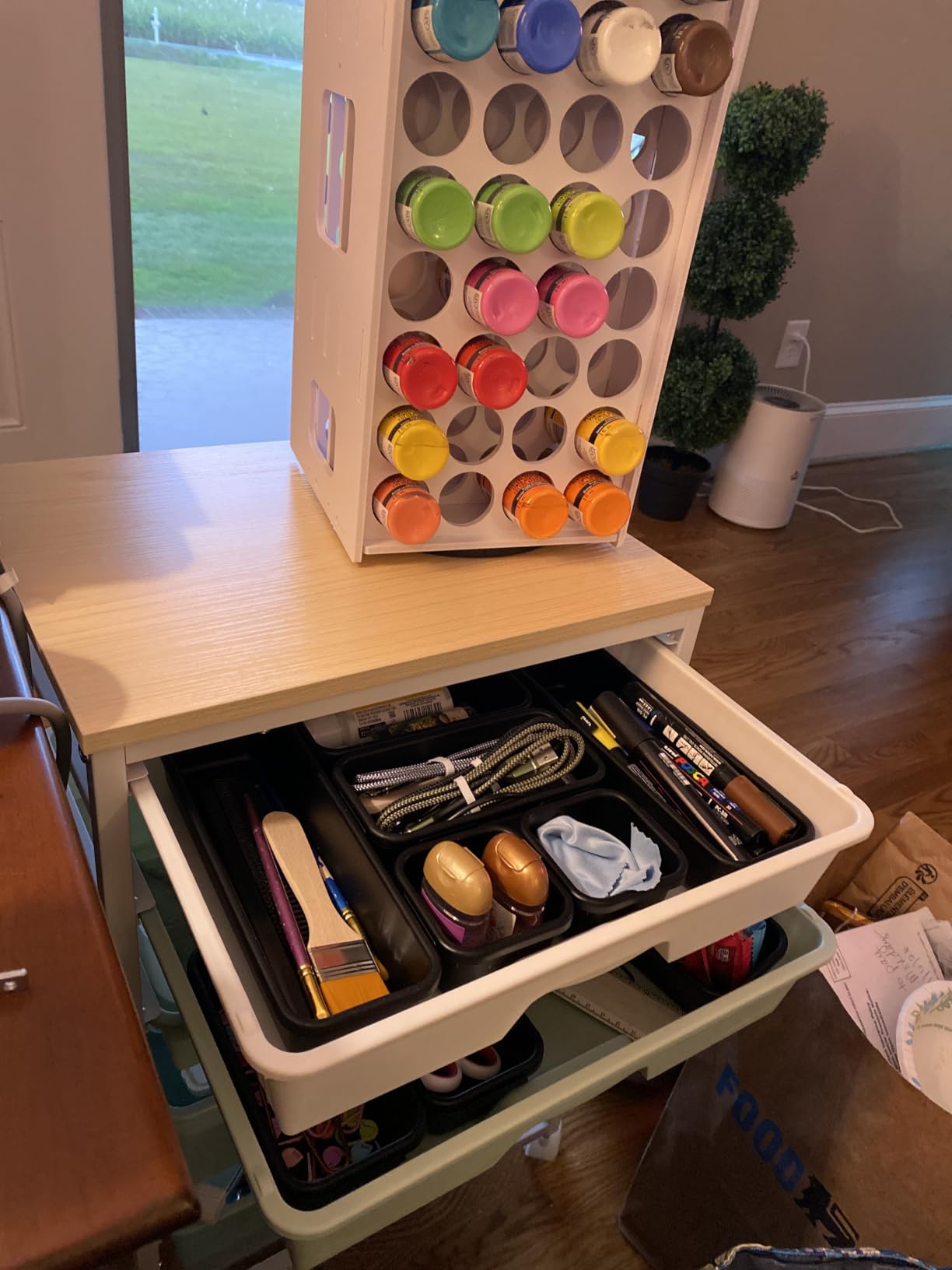 SUNALLY Rolling Carts with 5 Drawers, Storage Drawer Carts for Craft, Green customer photo 2