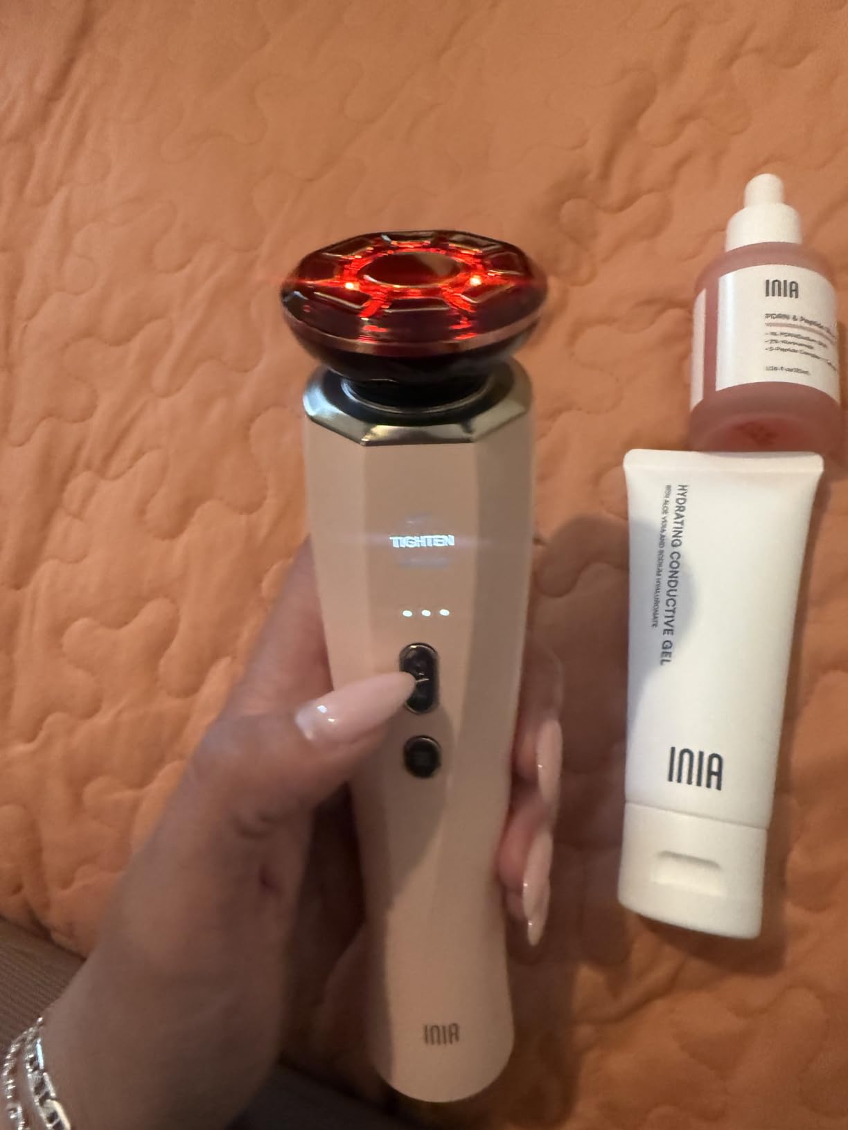 INIA FLARE 3-in-1 Microcurrent Facial Device Red Light Therapy for Face customer photo 1