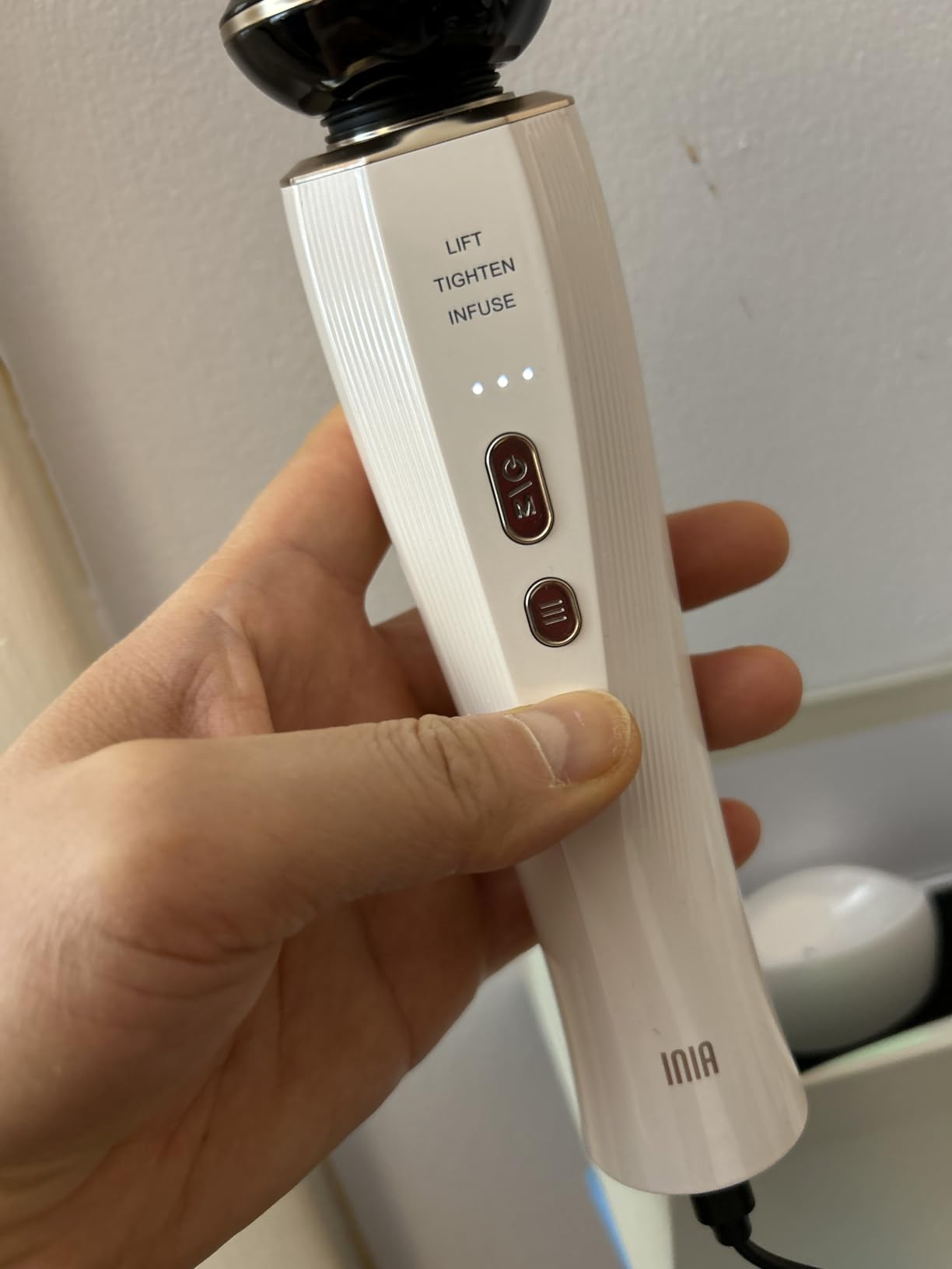 INIA FLARE 3-in-1 Microcurrent Facial Device Red Light Therapy for Face customer photo 2