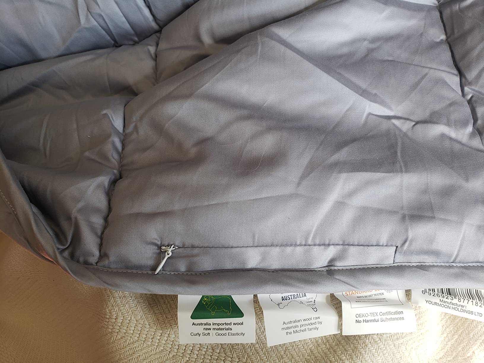 YOUR MOON Natural Wool Comforter Queen Size for Winter, Thick Warm Weight, 100% Australian Lamb Wool Filling, 570GSM Thermal-Weight, All Season Duvet Insert, Soft Noiseless Cotton Shell (White) customer photo 1