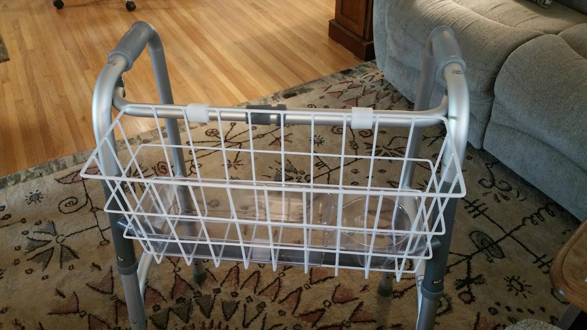 HealthSmart Durable Walker Accessories Basket For Walker | No Tools Needed | Secure Cup Holder & Tray | Walker Accessories Bag - Easy Installation Walker Basket For Folding Walker | 16x5.5x7 inches customer photo 1