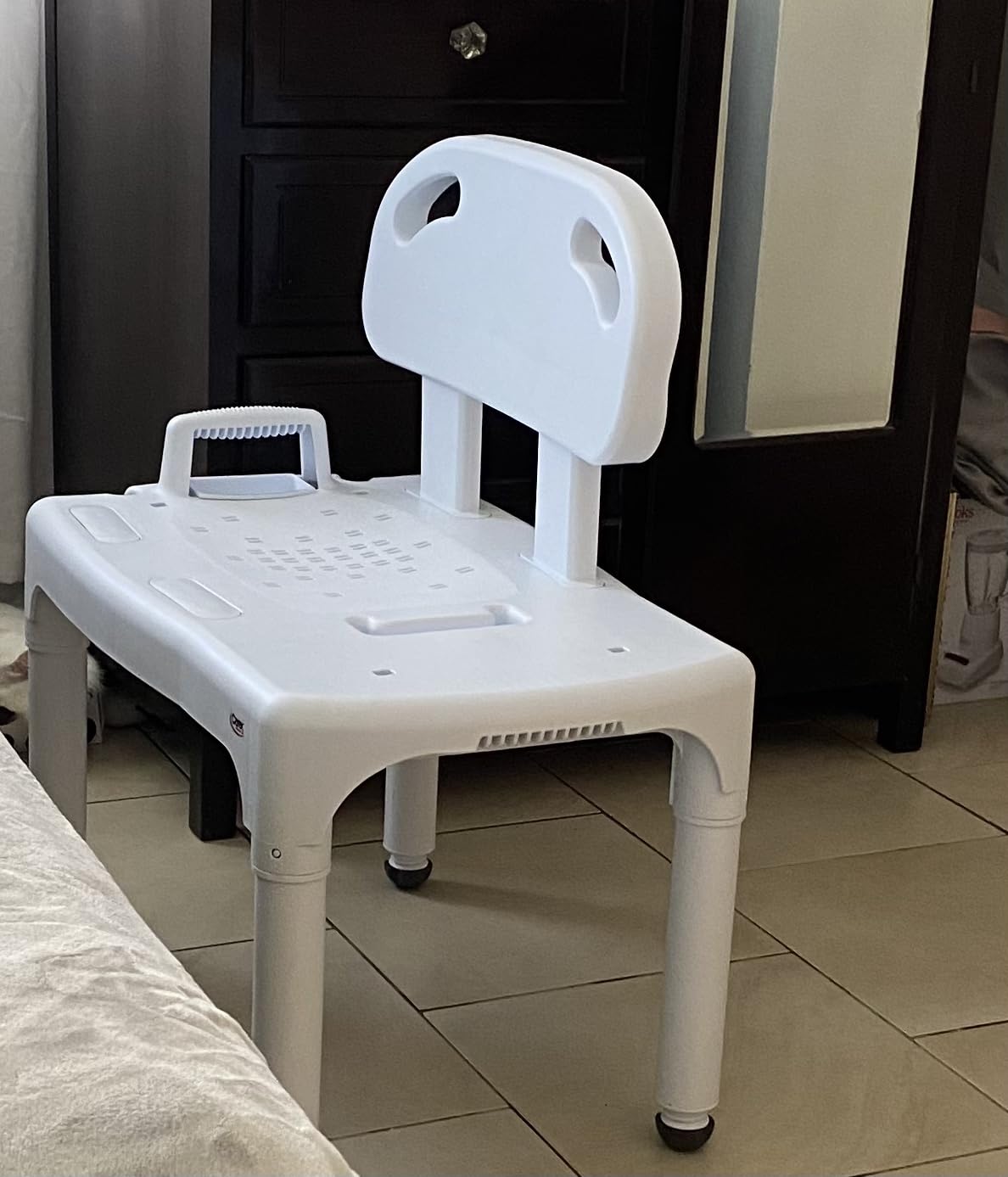 Carex Universal Tub Transfer Bench, Bath Seat with Backrest, Shower Chair for Elderly and Disabled, Transfer Bench & Shower Seat for Bathtub with Adjustable Legs, Converts to Right or Left Hand Entry customer photo 1
