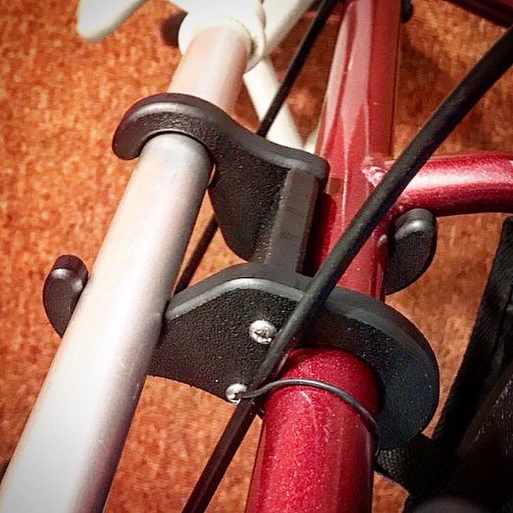 NOVA Snap-On Cane Holder for Walkers & Rollators – No Tools Required, Side-Mount Cane Clip, Durable Plastic – Fits 7/8” Cane & 1” Walker/Rollator Tubes customer photo 1