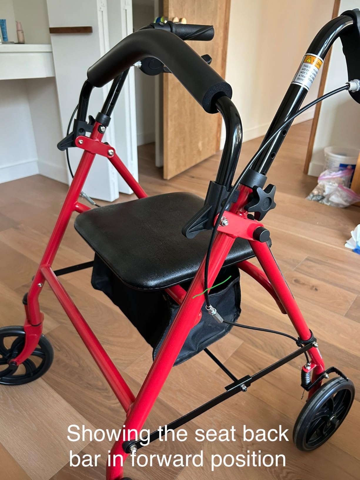 Drive Medical Rollator Walker with Seat, 7.5 Inch Wheels, Red customer photo 2