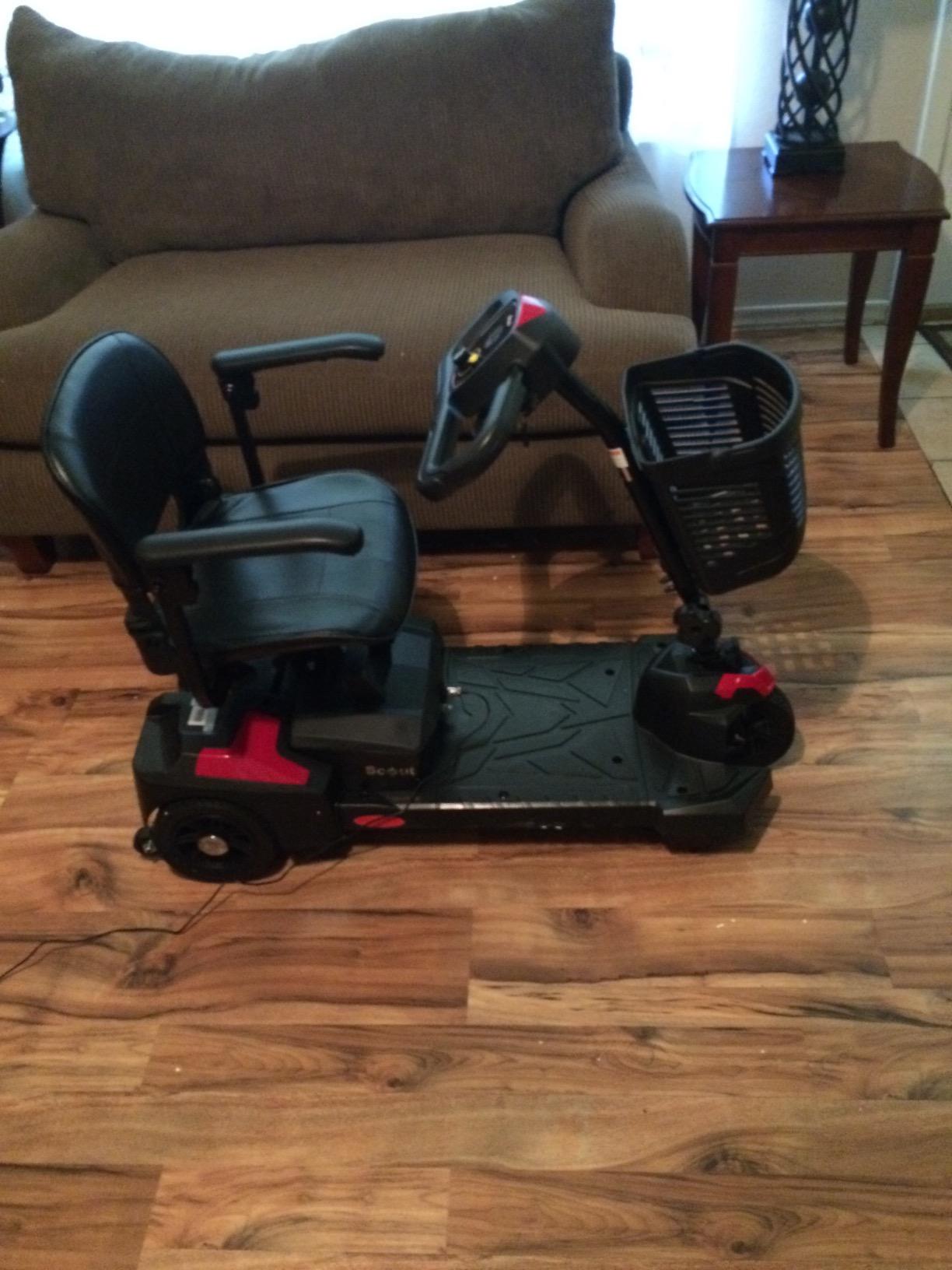 Drive Medical Spitfire Scout 3 Compact Travel Scooter, 3-wheel, Red/Blue customer photo 2