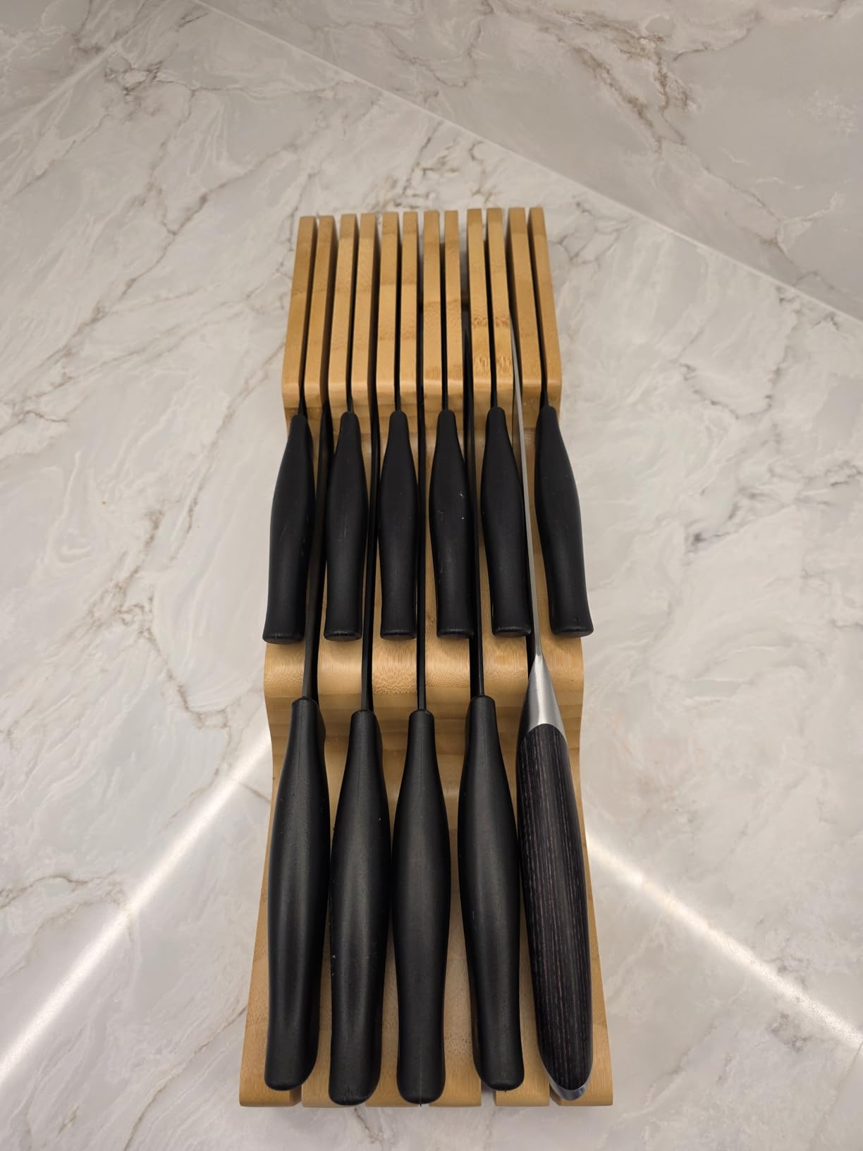 Bellemain 100% Pure Bamboo Knife Drawer Organizer, Knife Block - 16 Slots customer photo 1