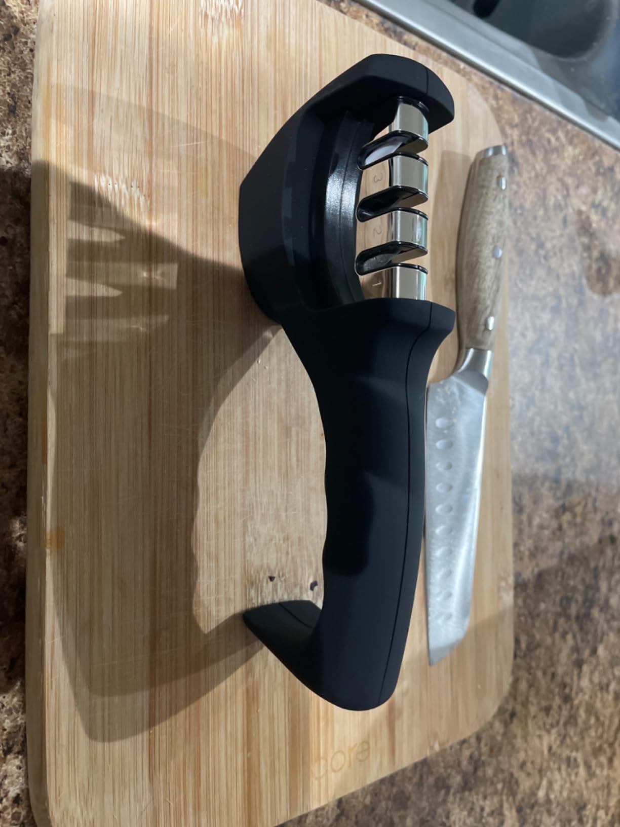 Lantana Smart Sharp Knife Sharpener, 3 Stage, for Kitchen Knives, Black customer photo 2