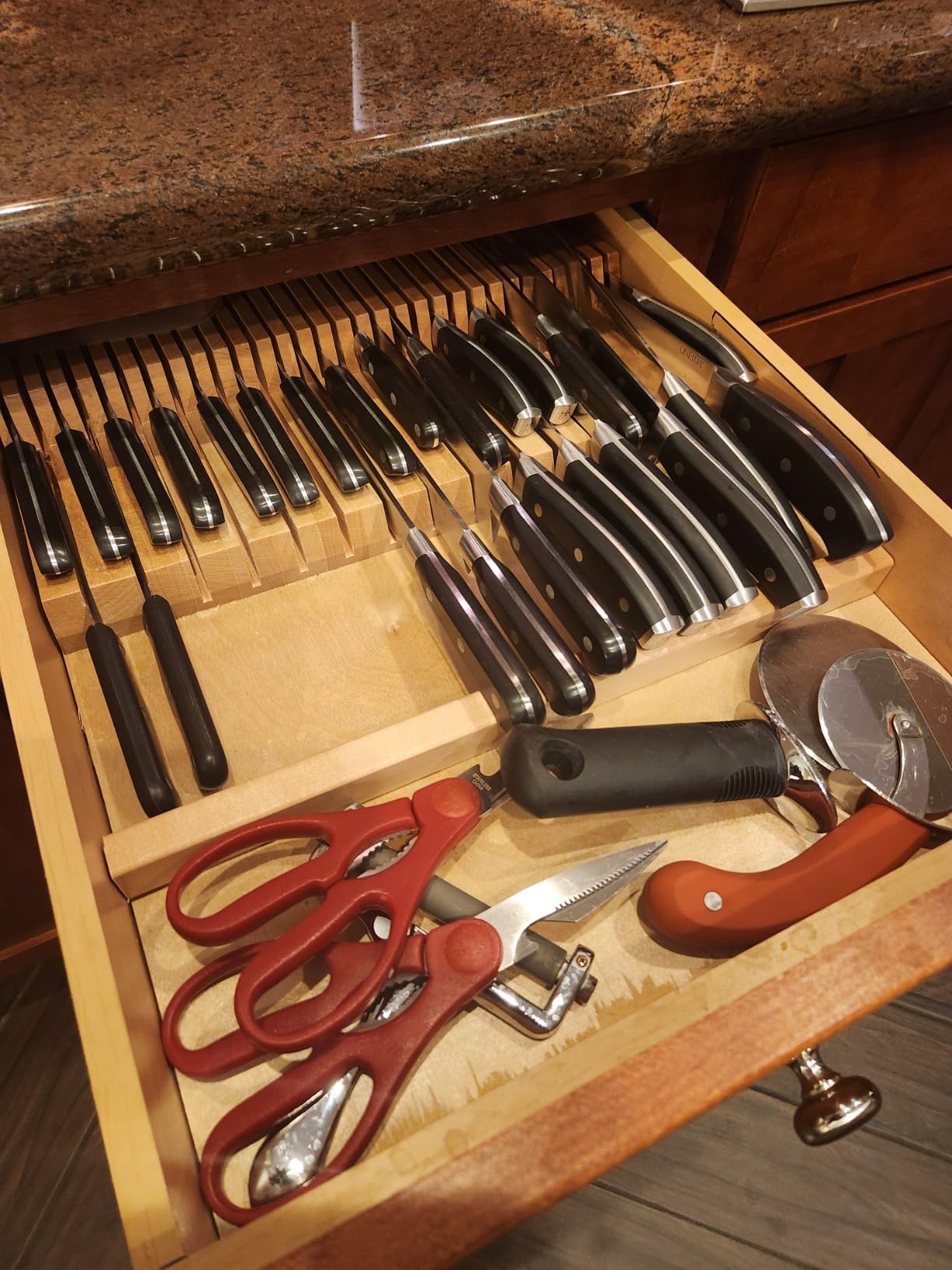 Rev-A-Shelf Maple Wood Trim-to-Fit Knife Block Drawer Organizer, 55 Slots customer photo 1