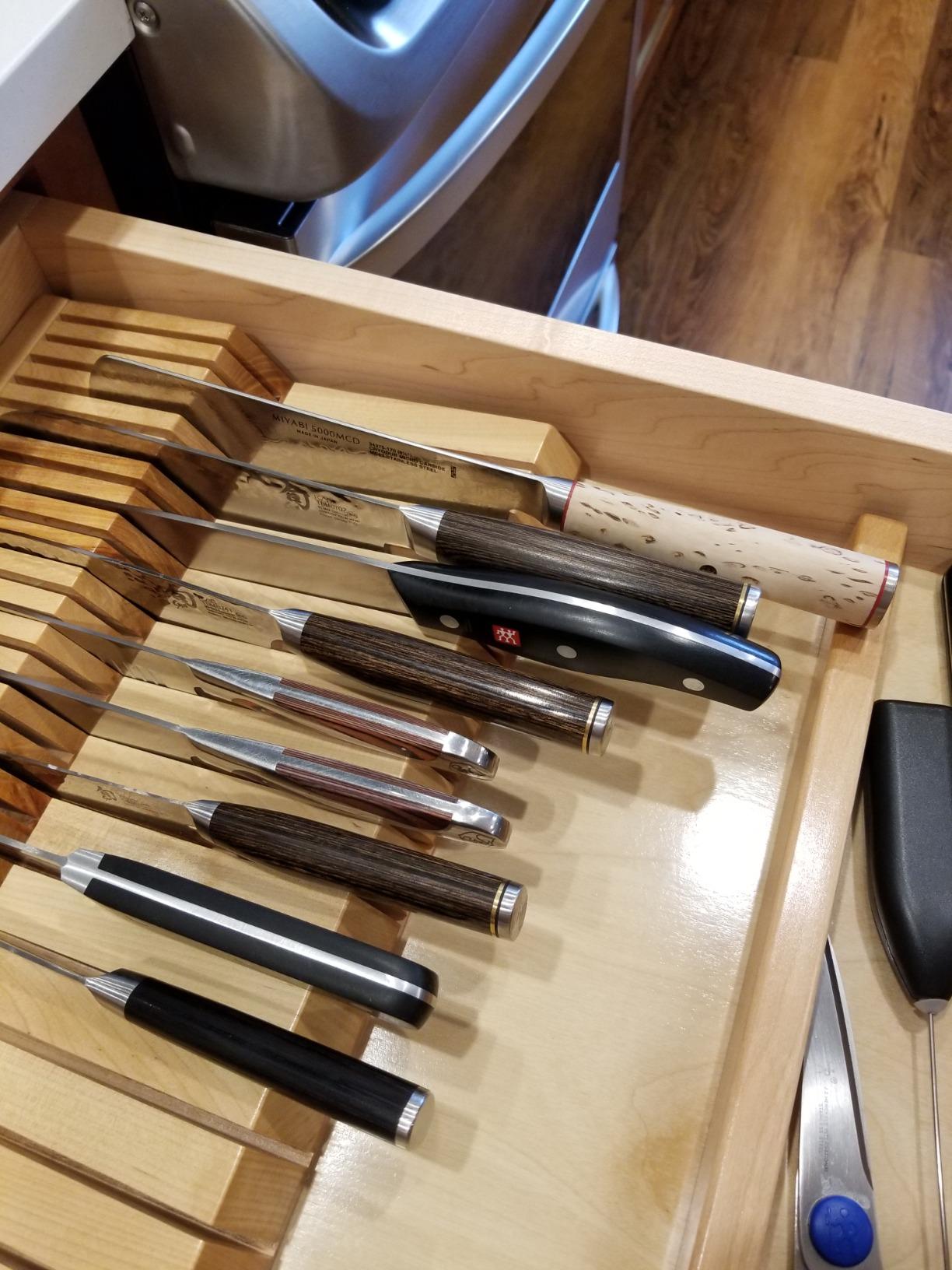 Rev-A-Shelf Maple Wood Trim-to-Fit Knife Block Drawer Organizer, 55 Slots customer photo 2