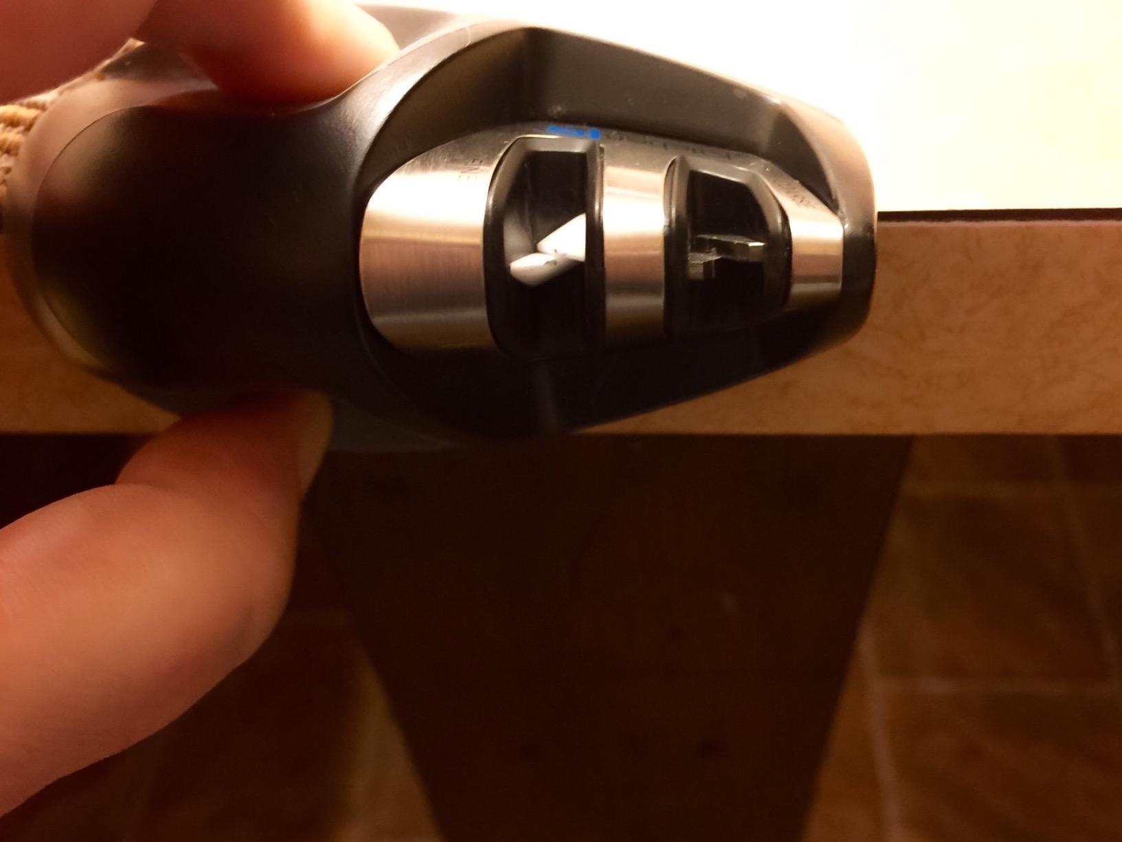 KitchenIQ 50825 | Diamond Deluxe Edge Grip 2-Stage Knife Sharpener | Black | Coarse & Fine Sharpeners | Compact for Easy Storage | Non-Slip Base | Soft Grip Rubber Handle | Straight & Serrated Knives customer photo 1