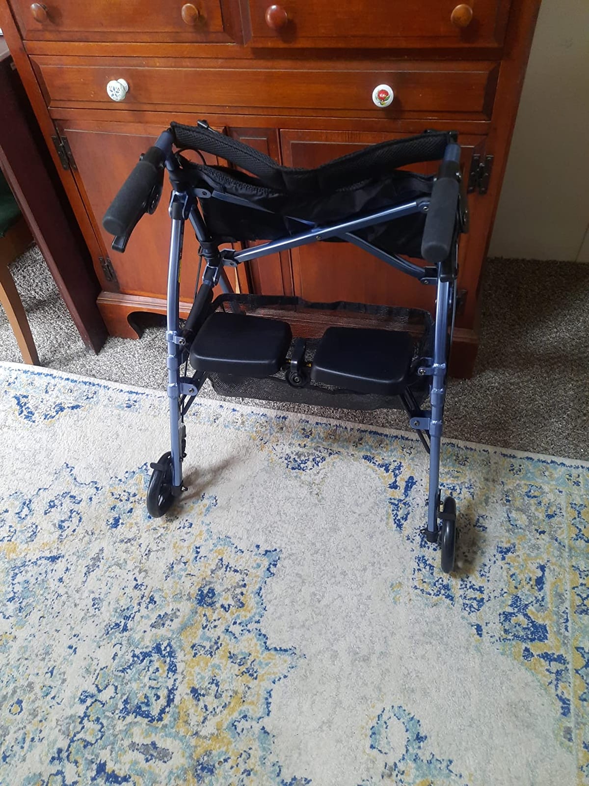 Stander Wonder Rollator Plus, Lightweight Folding Mobility Rolling-Walker, EZ Fold-N-Go-Rollator for Seniors and Adults, 6-inch Wheels, Locking Brakes and Padded Seat with Backrest, Regal Rose customer photo 1