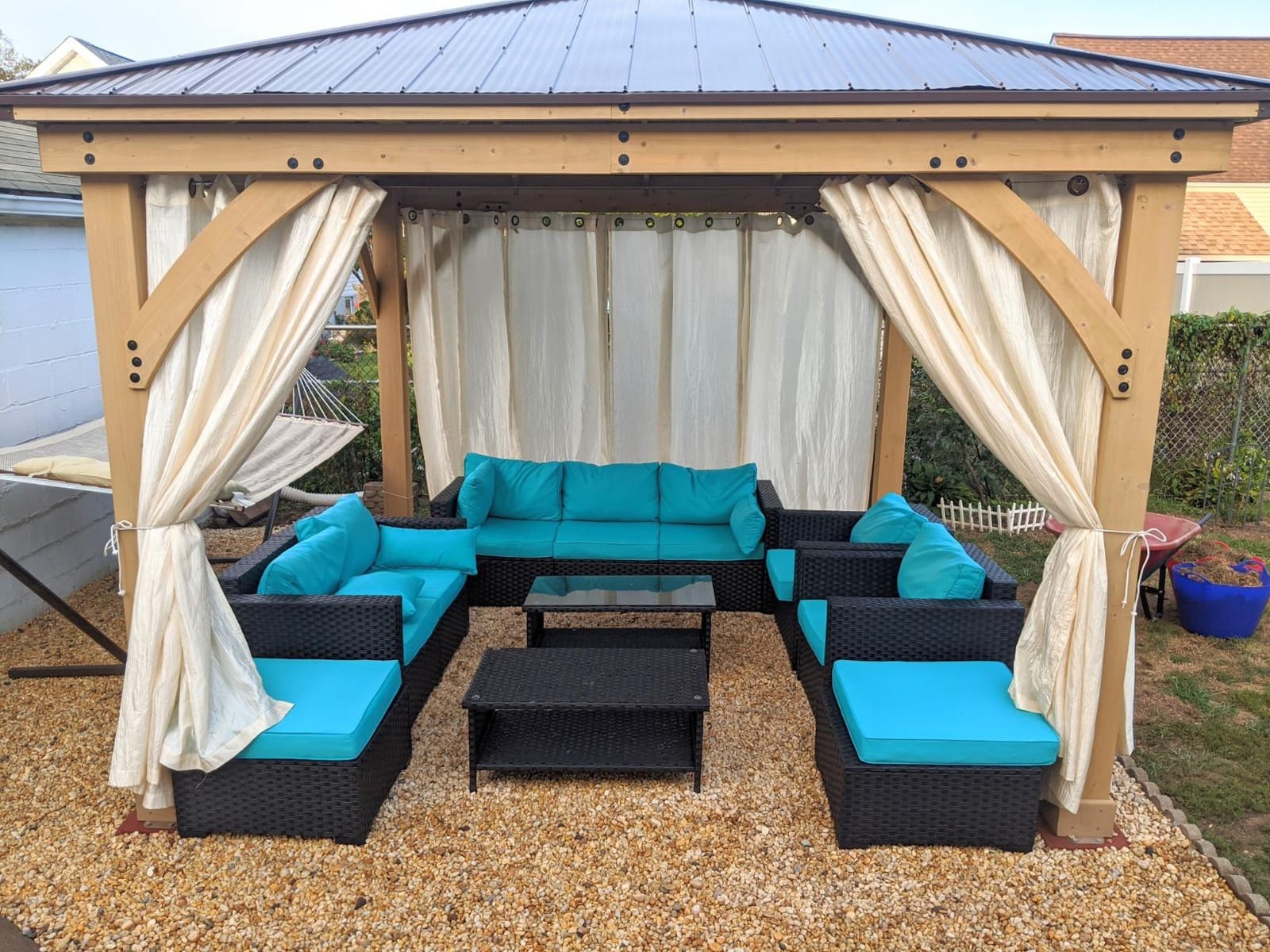 Yardistry 12 x 14 Meridian Cedar Gazebo Pavilion for Patios, Decks, Garden, Backyard, Durable, Aluminum Roof customer photo 2
