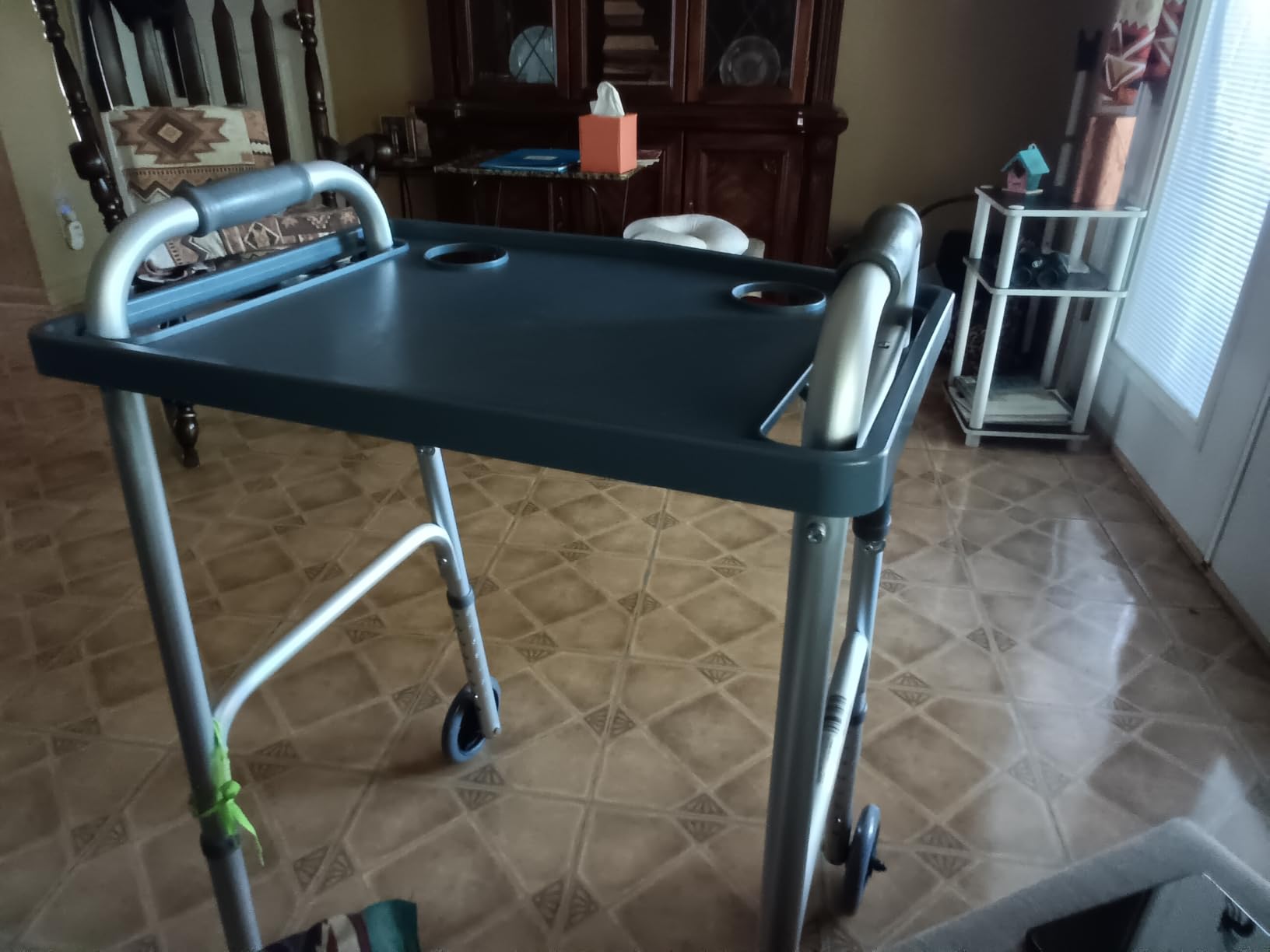 Bluestone Walker Tray- Upright with Holders-Universal Table Fits Most Standard Folding Walkers-Home Mobility Medical Equipment Accessories, 1 Count (Pack of 1) customer photo 1