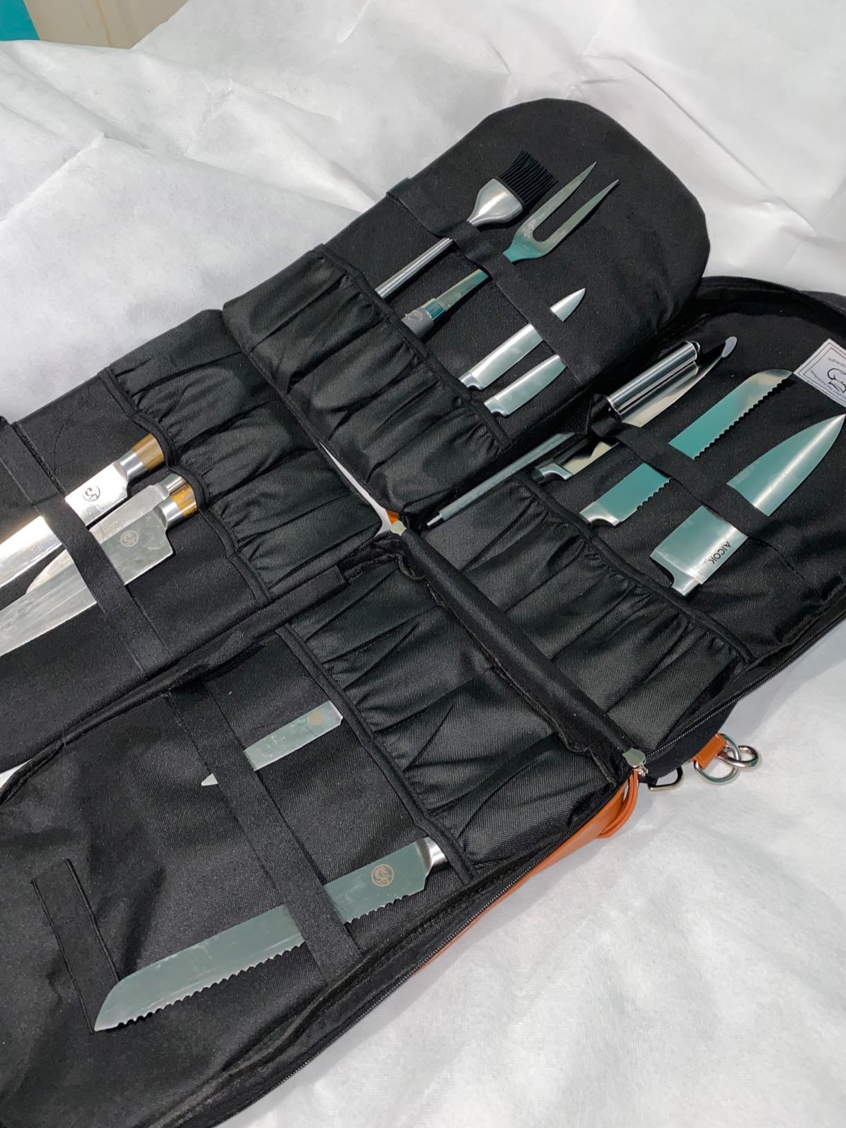 Chef Knife Bag Folding Knife Bag | 20+ Pockets for Knives & Kitchen Tools | Knife Backpack for Chefs & Culinary Students customer photo 2