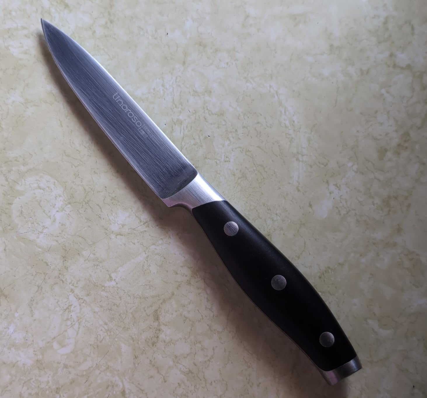 linoroso 3.5 Inch Paring Knife, Sharp Forged German Stainless Steel Kitchen Knife, Full Tang Small Fruit Knife with Ergonomic Handle, Premium Classic Series with Elegant Gift Box customer photo 2