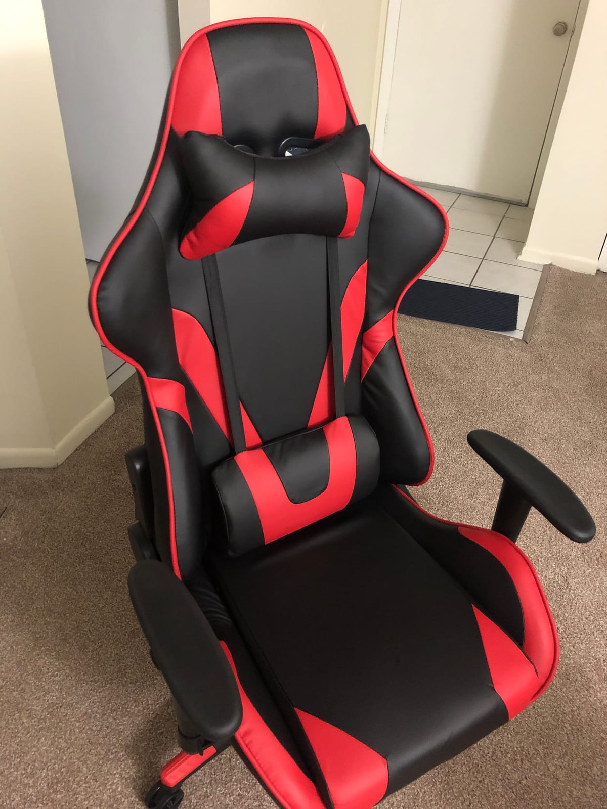 Flash Furniture X20 Fully Reclining LeatherSoft Racing Style Gaming Chair with Headrest, Lumbar Pillows, Ergonomic Swivel Computer Chair, Black/White customer photo 2