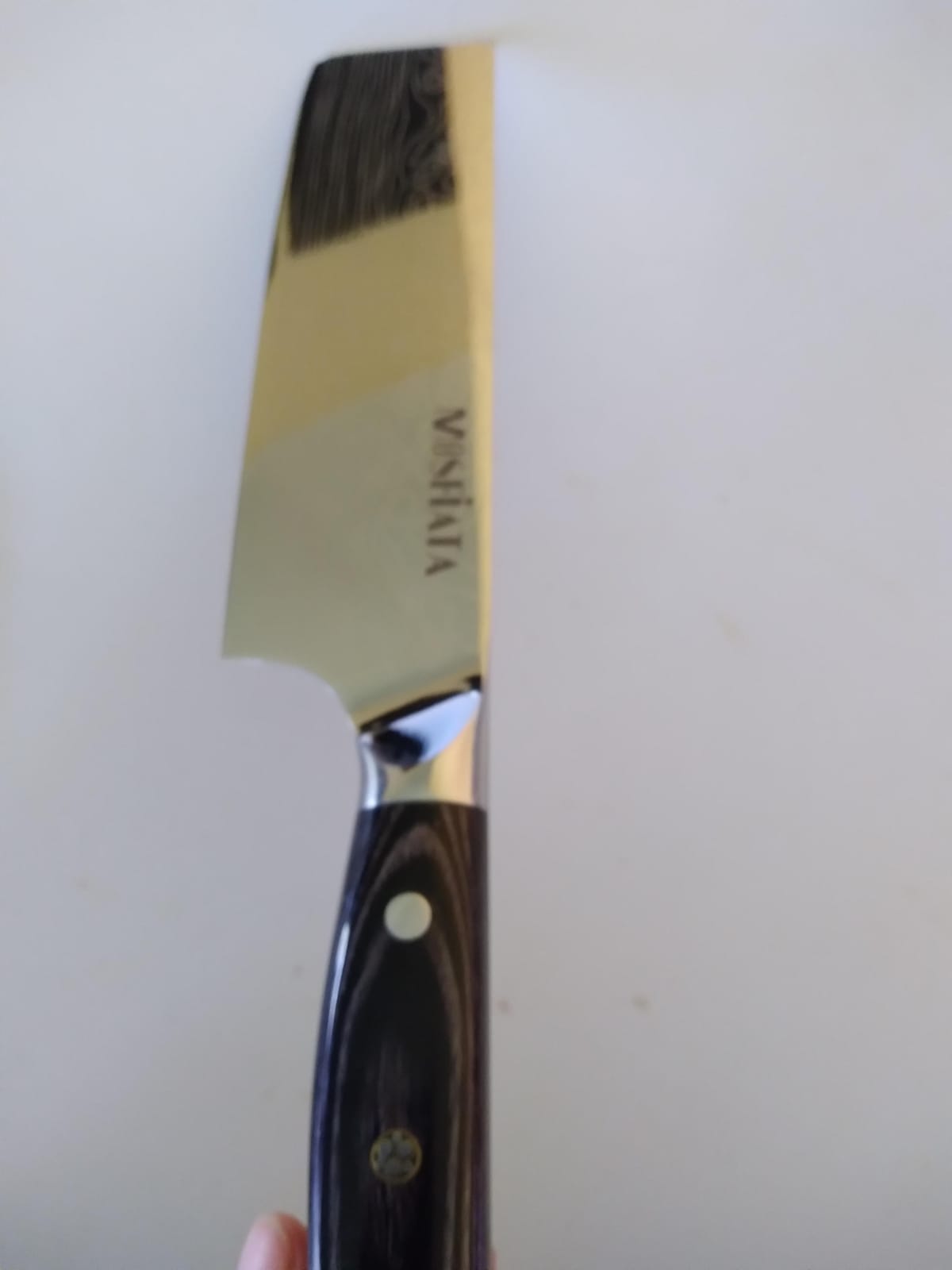 MOSFiATA 7” Nakiri Chef's Knife with Finger Guard, German High Carbon Stainless Steel EN1.4116 Vegetable Knife, Multipurpose Kitchen Knife with Micarta Handle in Gift Box customer photo 1