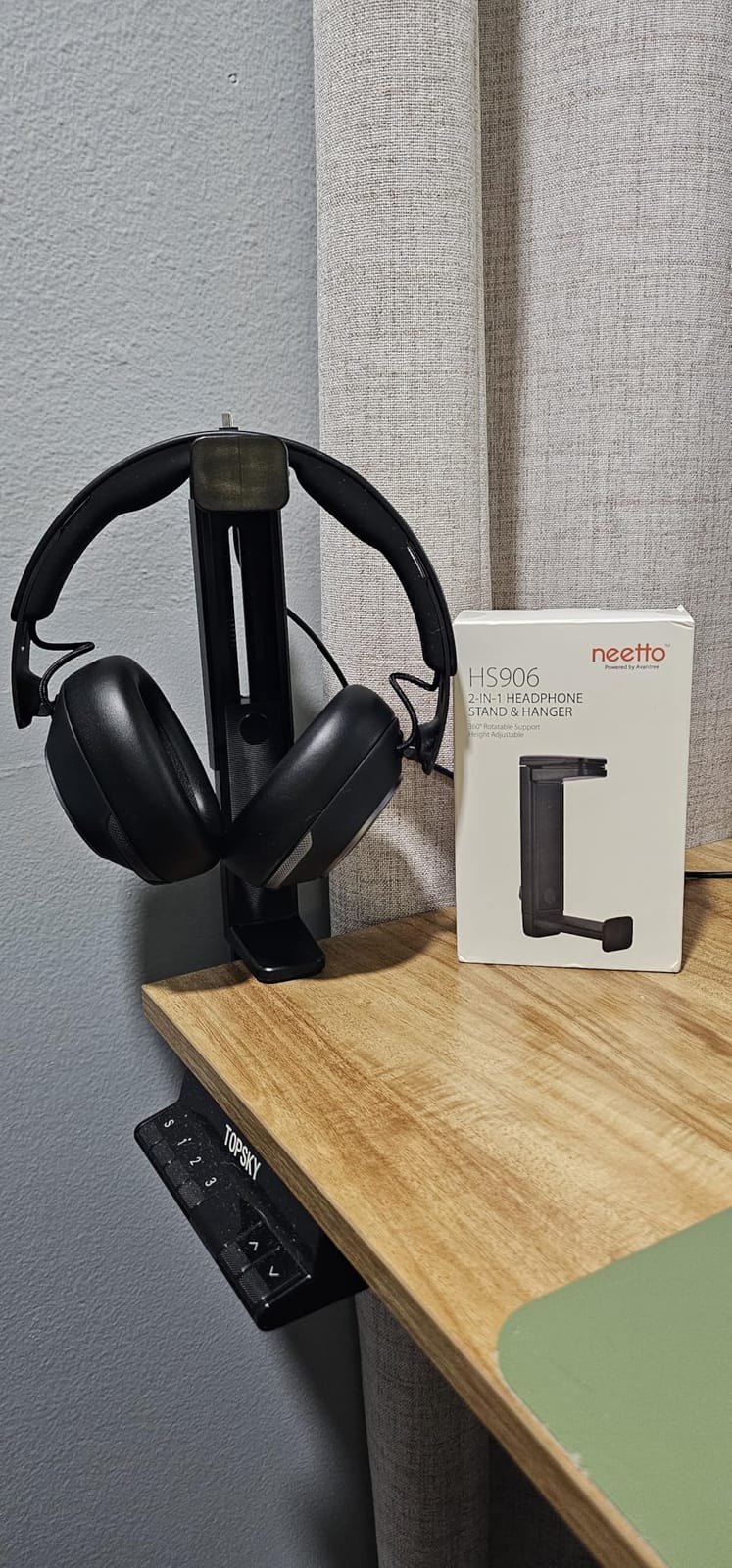 NEETTO HS906 Headphone Stand & Hanger 2 in 1, Above & Under Desk customer photo 1