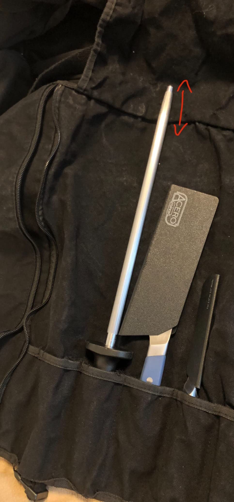 Asaya Waxed Canvas Chef Knife Roll Bag with 10 Slots and a Zipper Pocket - Professional Chef Knife Bag & Storage Case, with Shoulder Strap - Knives Not Included (Brown) customer photo 2