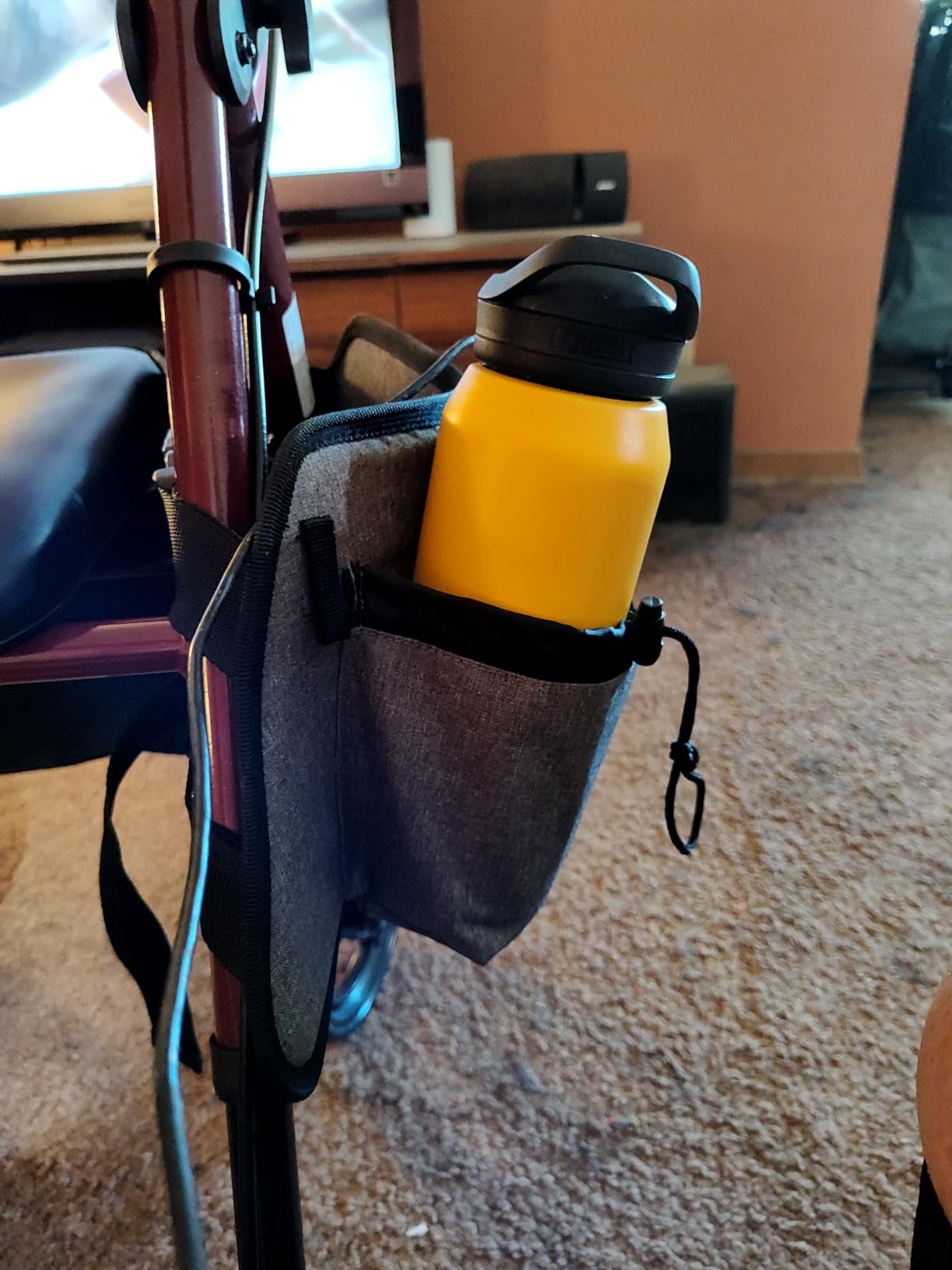 Vive Side Bag for Rollators, Wheelchairs, Walkers - Tote Organizer with Phone Pocket - Storage Travel Pouch - Small Hanging Stroller Accessories for Women, Men, Seniors - Non Slip Cup Holder customer photo 1