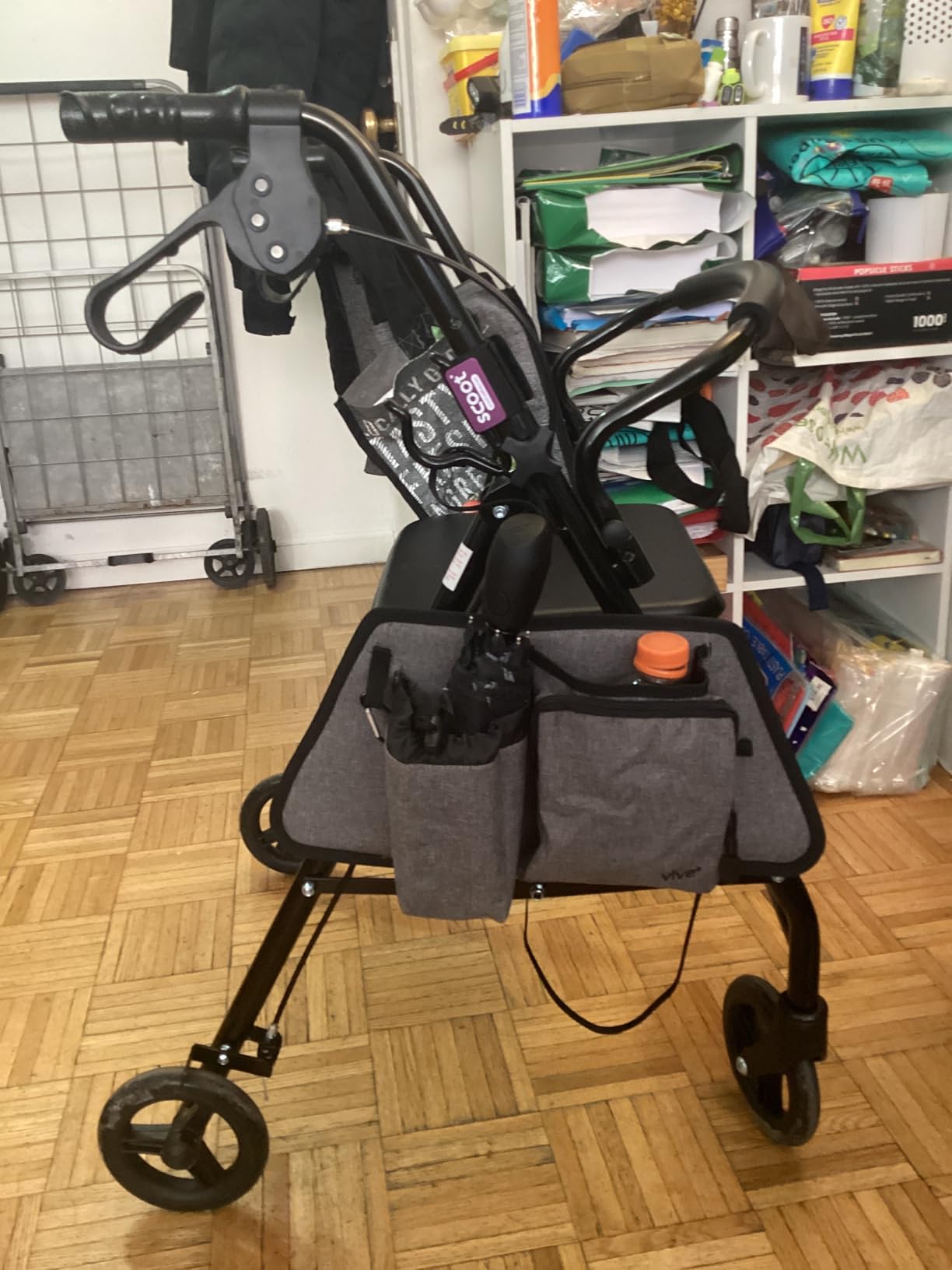 Vive Side Bag for Rollators, Wheelchairs, Walkers - Tote Organizer with Phone Pocket - Storage Travel Pouch - Small Hanging Stroller Accessories for Women, Men, Seniors - Non Slip Cup Holder customer photo 2