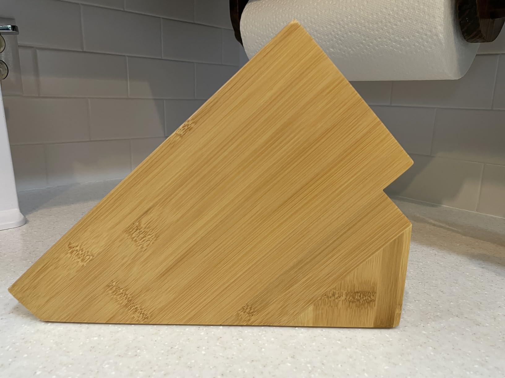 KITCHENDAO 20 Slot Bamboo Knife Block without Knives, Universal Knife Holder for Kitchen, Holding Multiple Types of Knives, Countertop Butcher Block Knife Stand for Easy Kitchen Storage customer photo 1