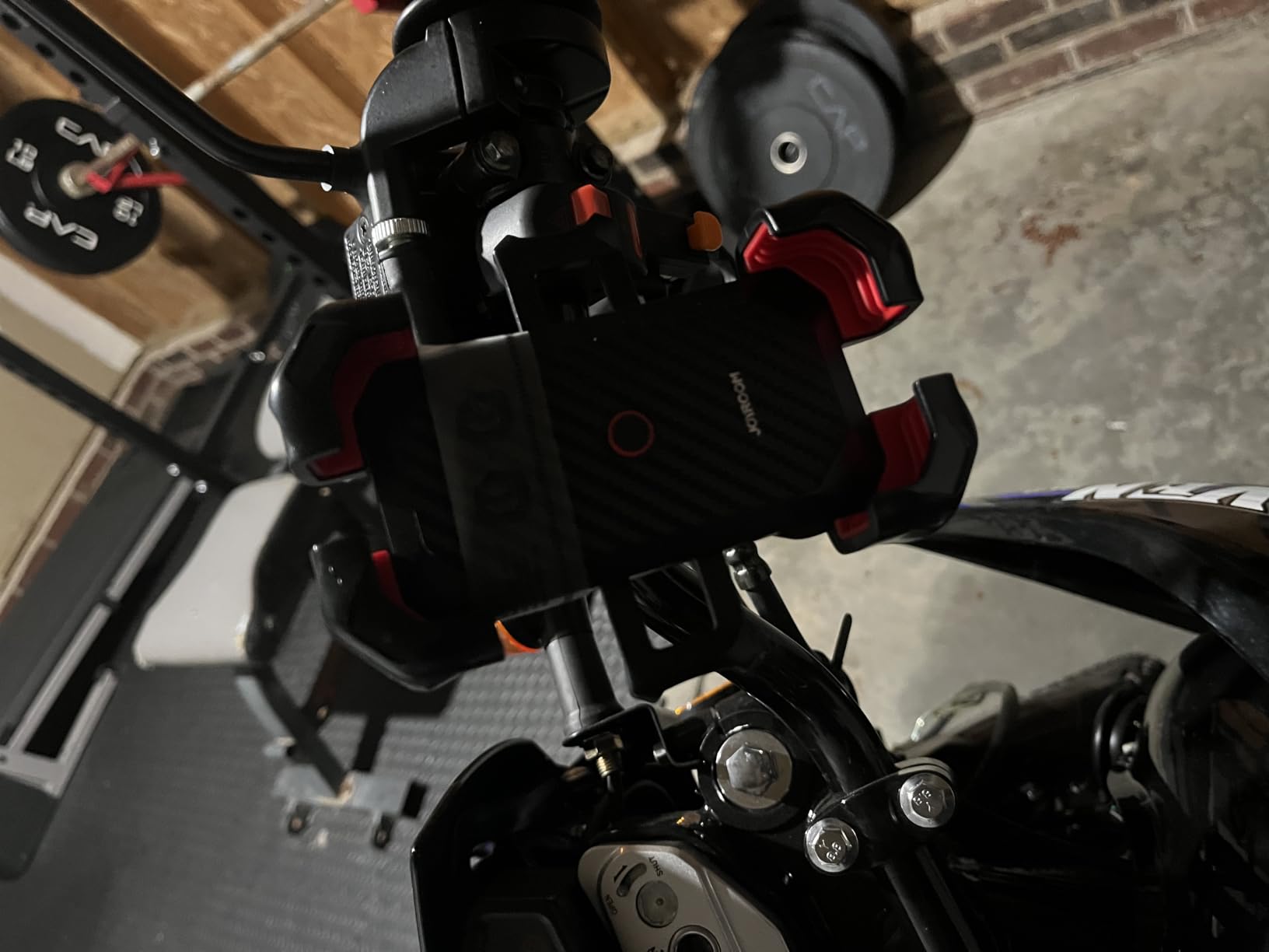 JOYROOM Motorcycle Phone Mount, [1s Auto Lock][100mph Military Anti-Shake] Bike Phone Holder for Bicycle, [10s Quick Install] Handlebar Phone Mount, Compatible with iPhone, Samsung, All Cell Phone customer photo 1