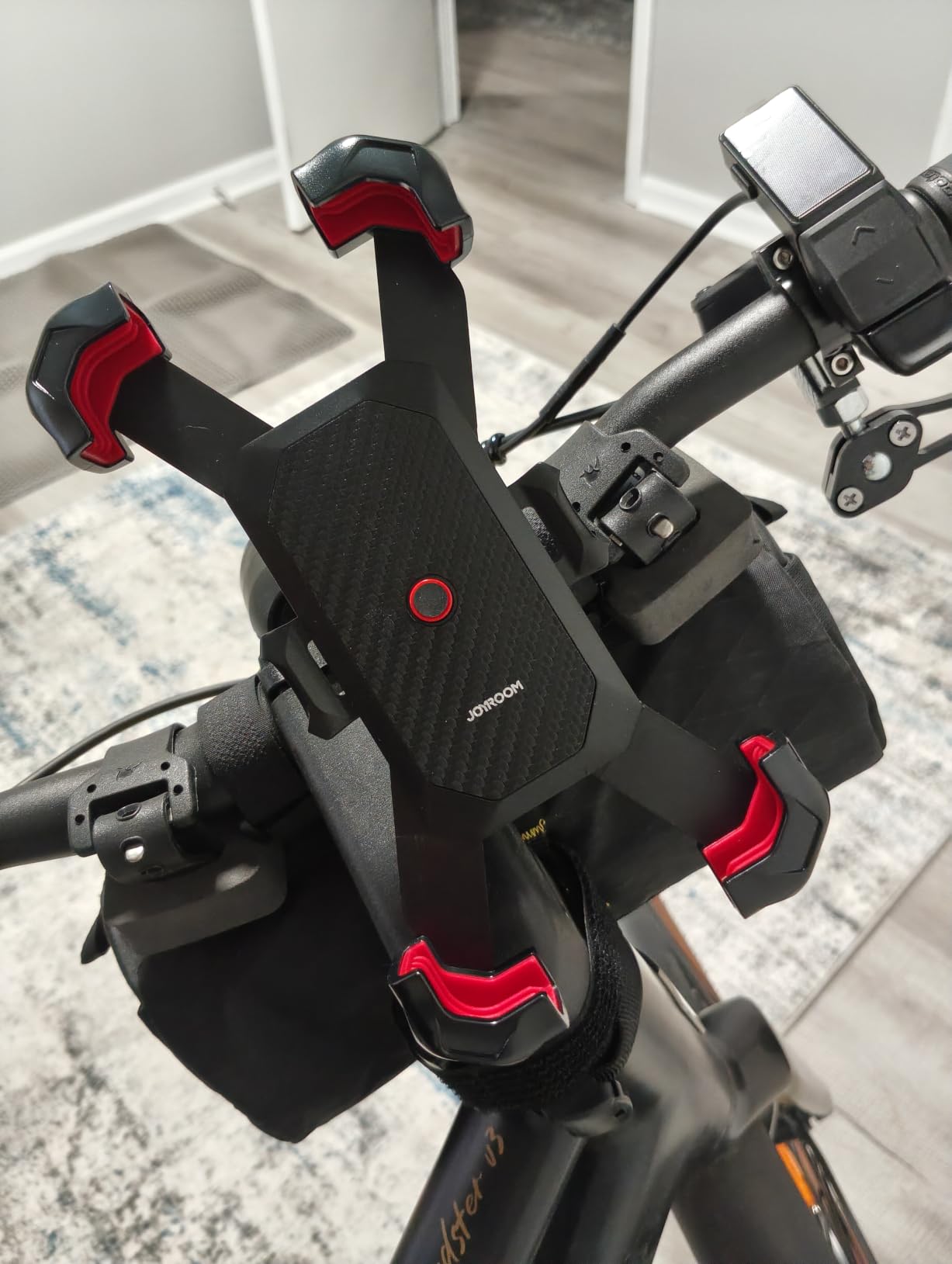 JOYROOM Motorcycle Phone Mount, [1s Auto Lock][100mph Military Anti-Shake] Bike Phone Holder for Bicycle, [10s Quick Install] Handlebar Phone Mount, Compatible with iPhone, Samsung, All Cell Phone customer photo 2