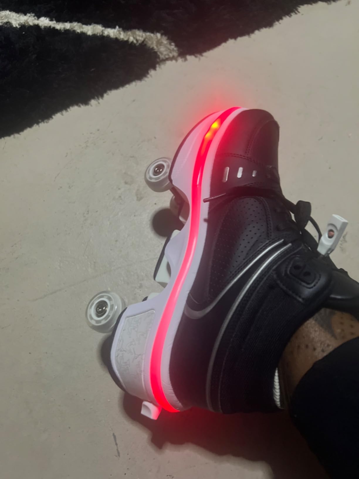 2-in-1 Roller Skates Shoes with Retractable 4 Wheels & Pop-Out Deformation Sneakers Outdoor Sports Skating Shoes for Girls Boys customer photo 2