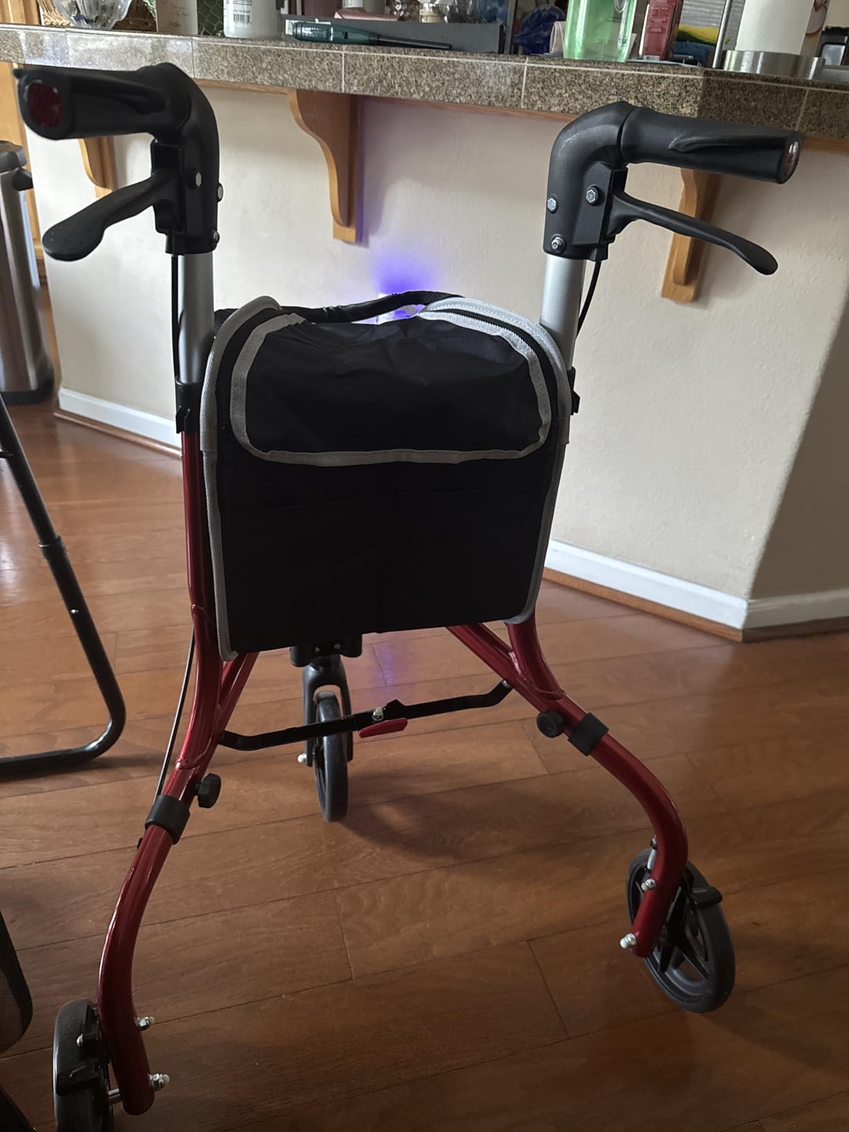 PLANETWALK Premium 3 Wheel Rollator Walker for Seniors – Ultra Lightweight Foldable Aluminum Mobility Aid with Height Adjustable Handle and 7.5 Inch Wheels, Brilliant Purple customer photo 2
