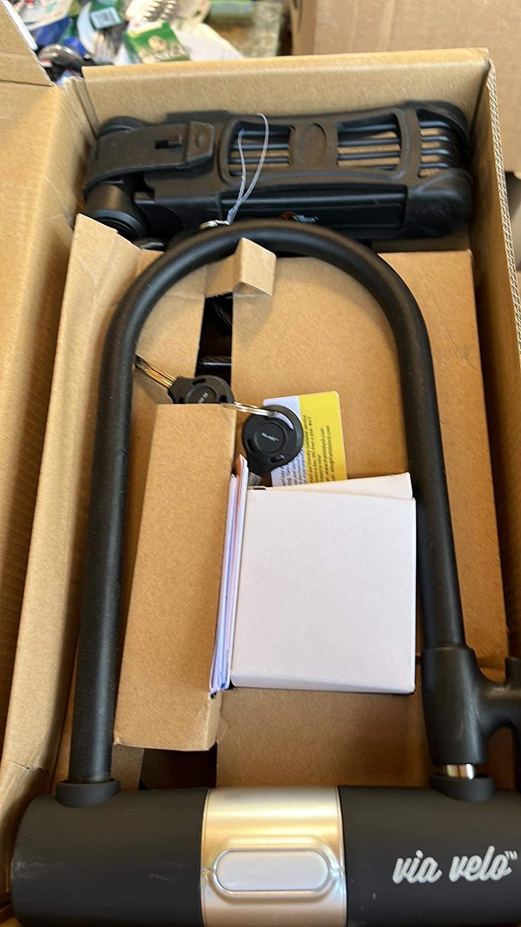 Via Velo 2 Electric Bike Bike Lock Set | Same Key System 4 Keyed Alike keys, Heavy-Duty Hard Steel | 33.5
