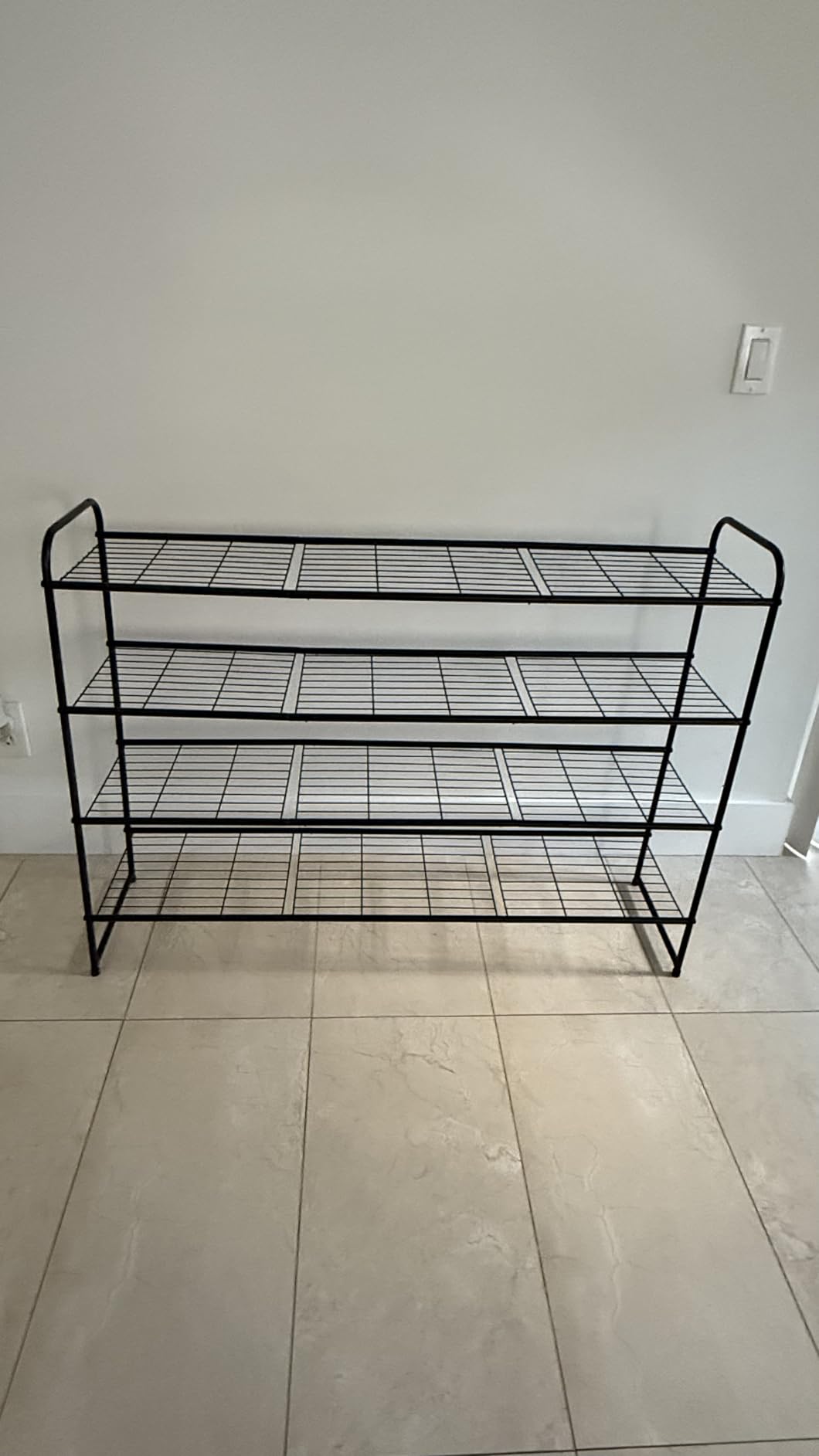 AOODA Long 2 Tier Shoe Rack for Closet Metal Wide Stackable Shoe Storage Organizer for Entryway, Bedroom, Floor, 18-Pairs Low Shoe Shelf, Black customer photo 1