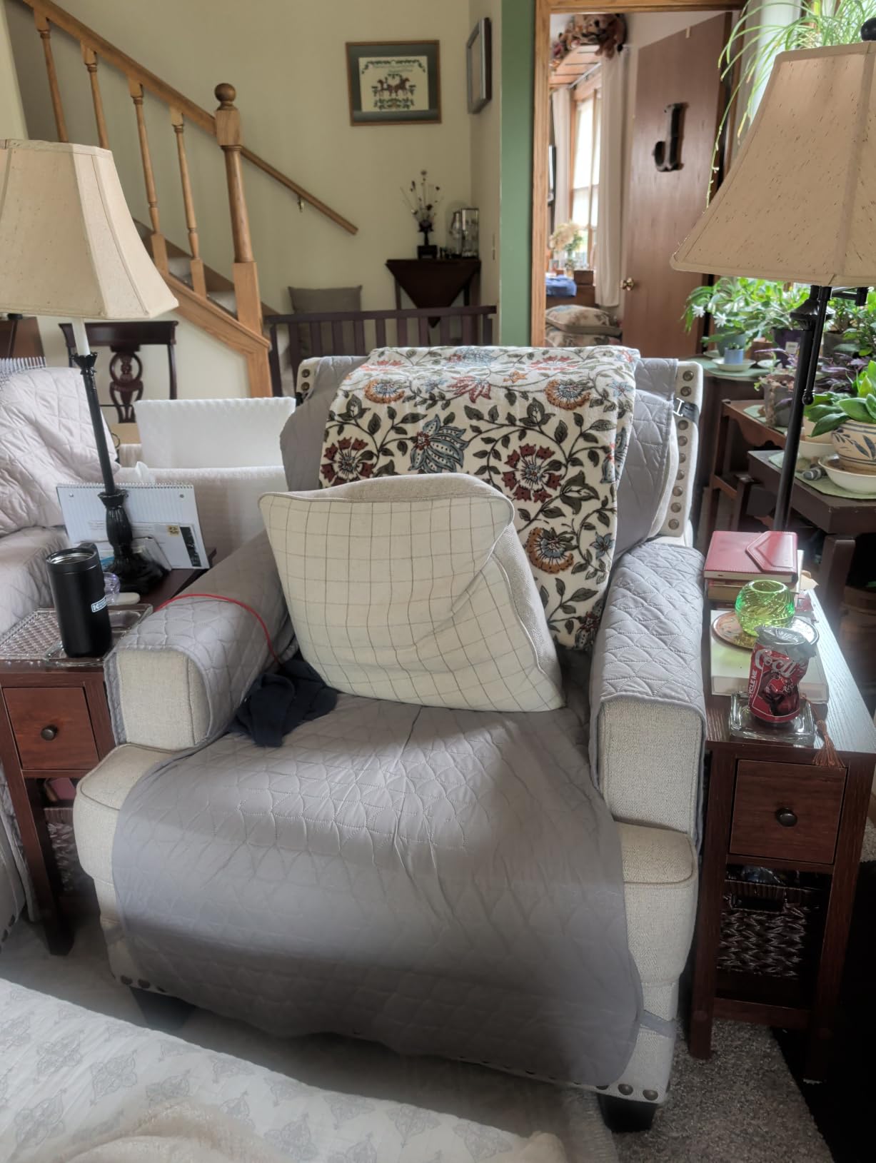 Ruaozz 100% Waterproof Recliner Chair Covers, Non-Slip Reclining Covers for Recliner Chair Washable Chair Cover, Recliner Covers with Pockets for Kids, Dogs, Pets (Chocolate, 23'') customer photo 1