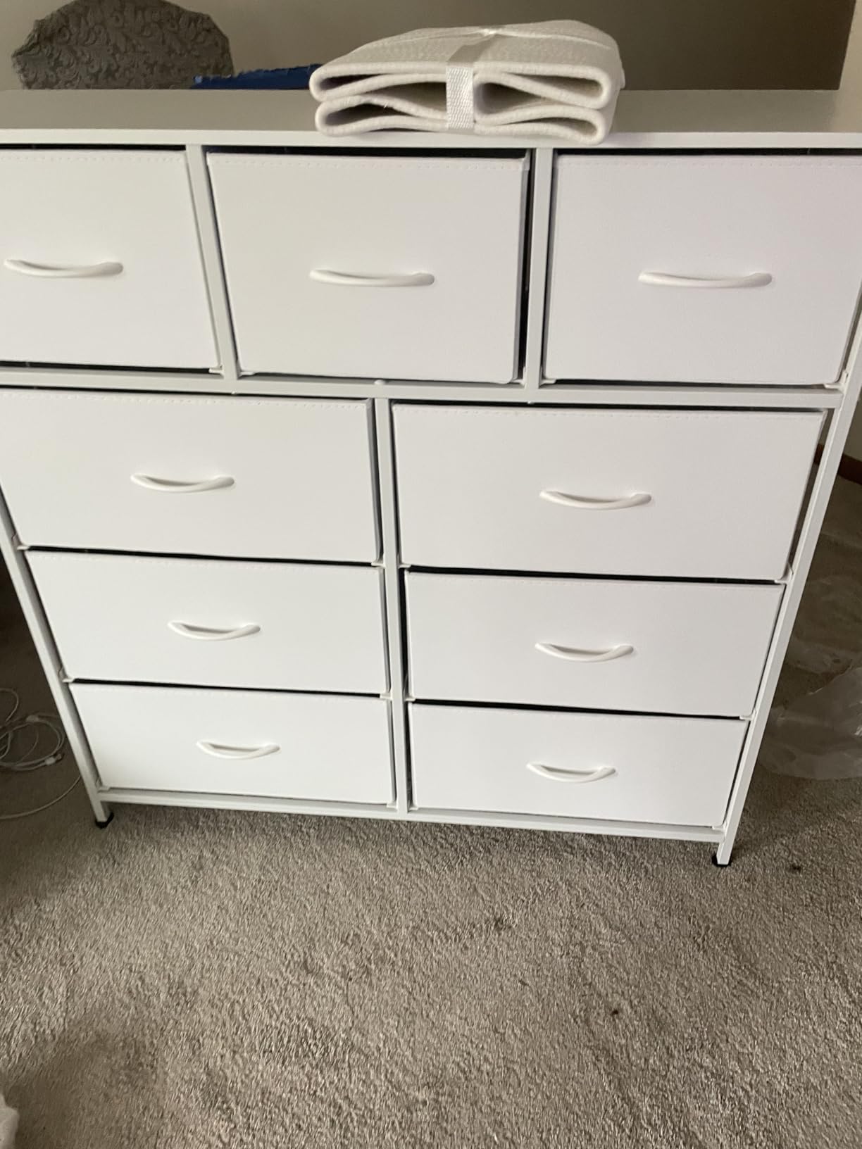 WLIVE Tall Dresser for Bedroom, 9 Drawer Chest of Drawers, White customer photo 1