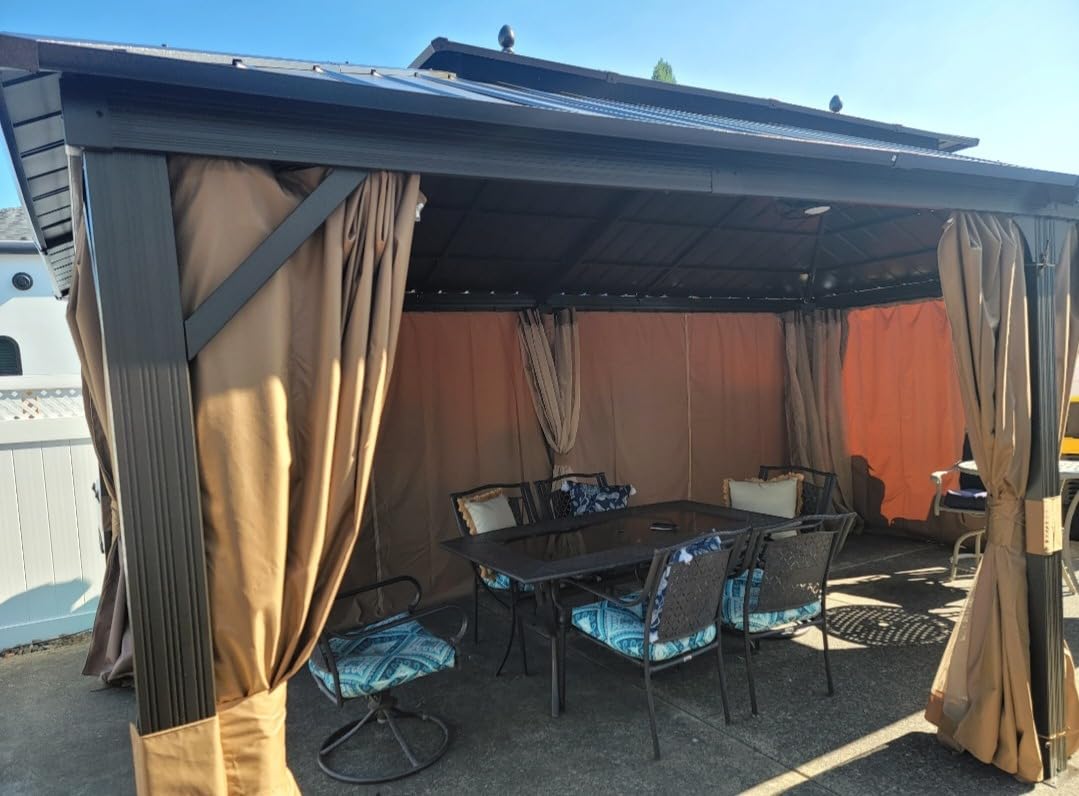 YITAHOME 10x12ft Hardtop Gazebo with Nettings and Curtains Heavy Duty customer photo 1