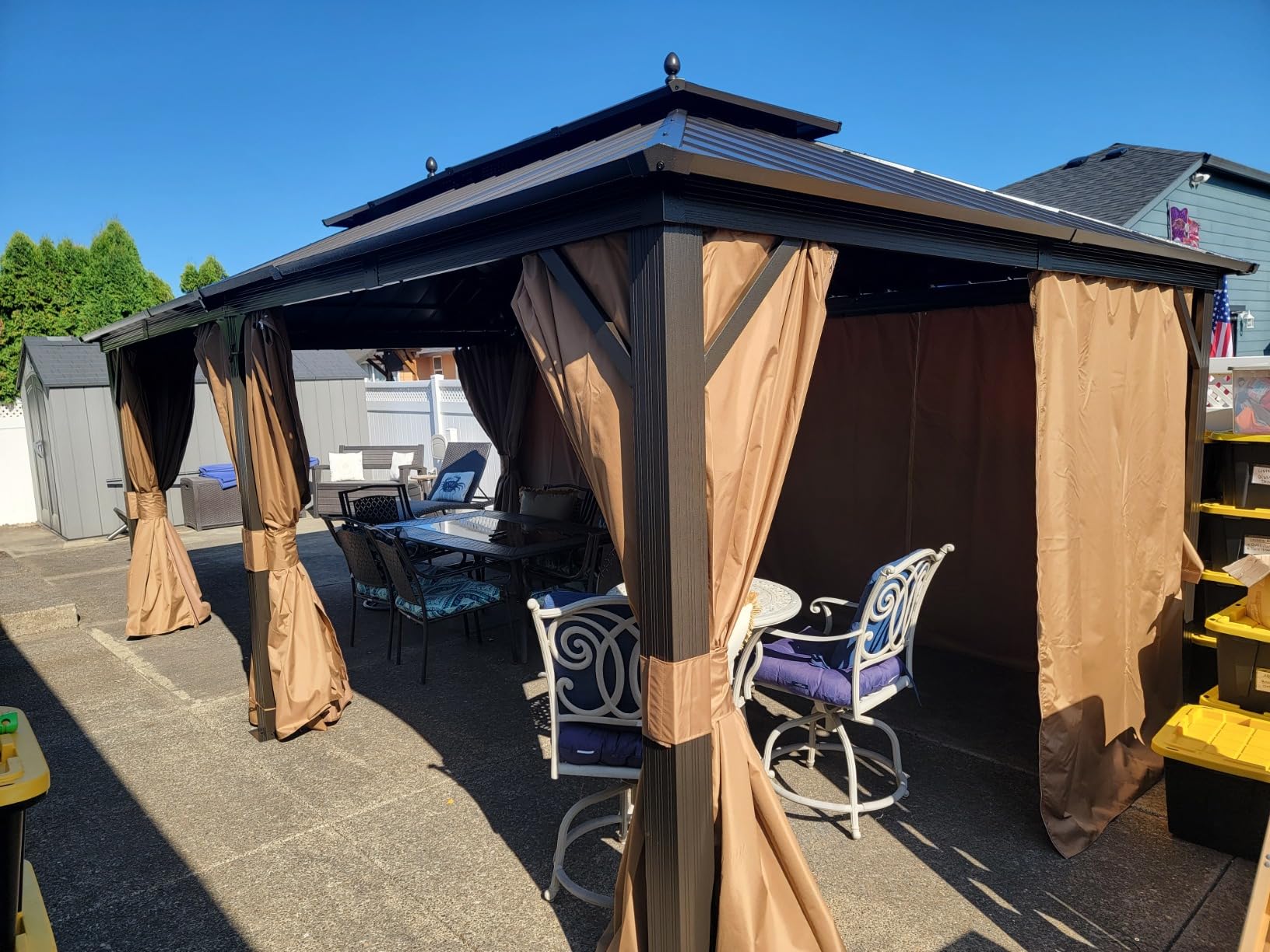 YITAHOME 10x12ft Hardtop Gazebo with Nettings and Curtains Heavy Duty customer photo 2